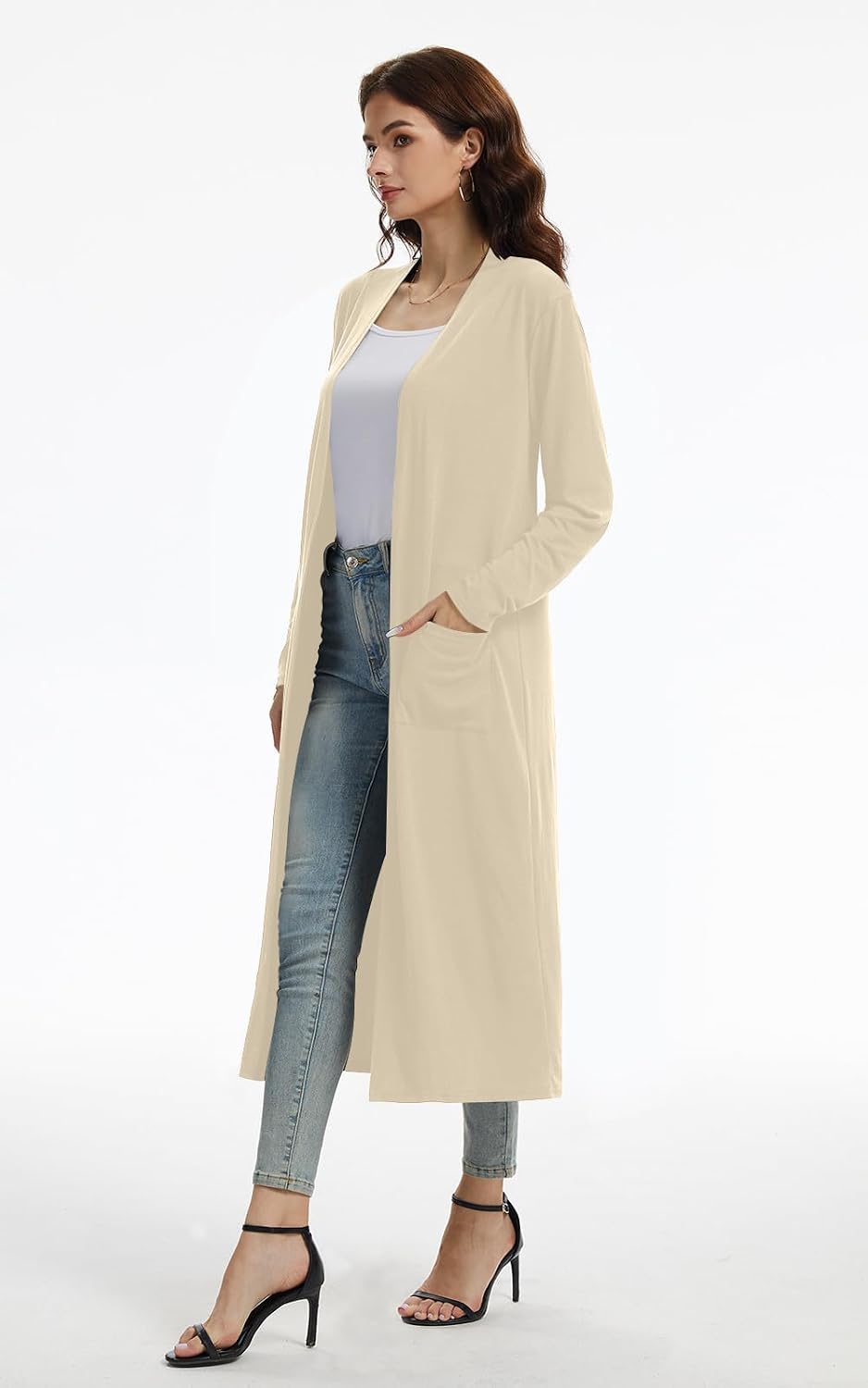 Womens Maxi Cardigan Lightweight Long