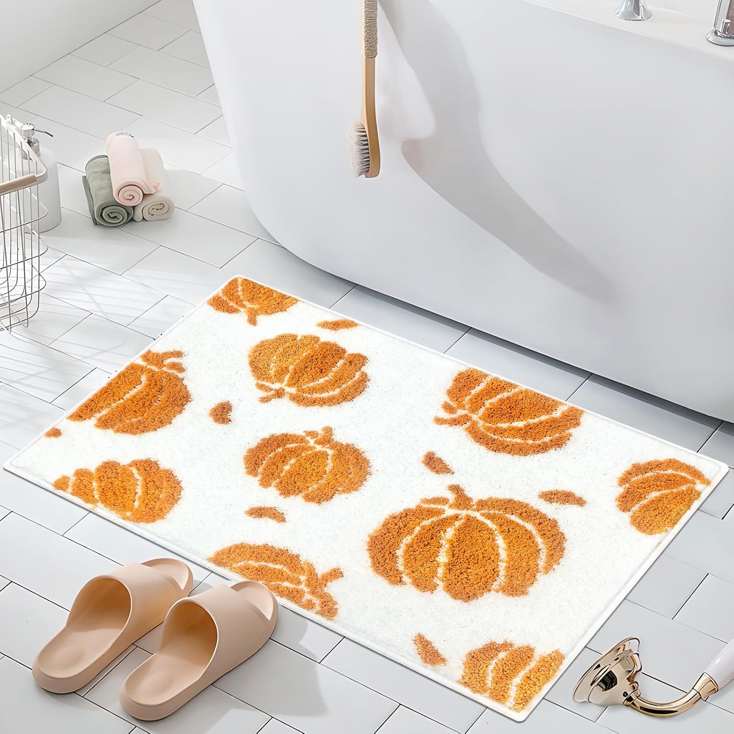 APROPHIC Fall Pumpkin Bath Mats
