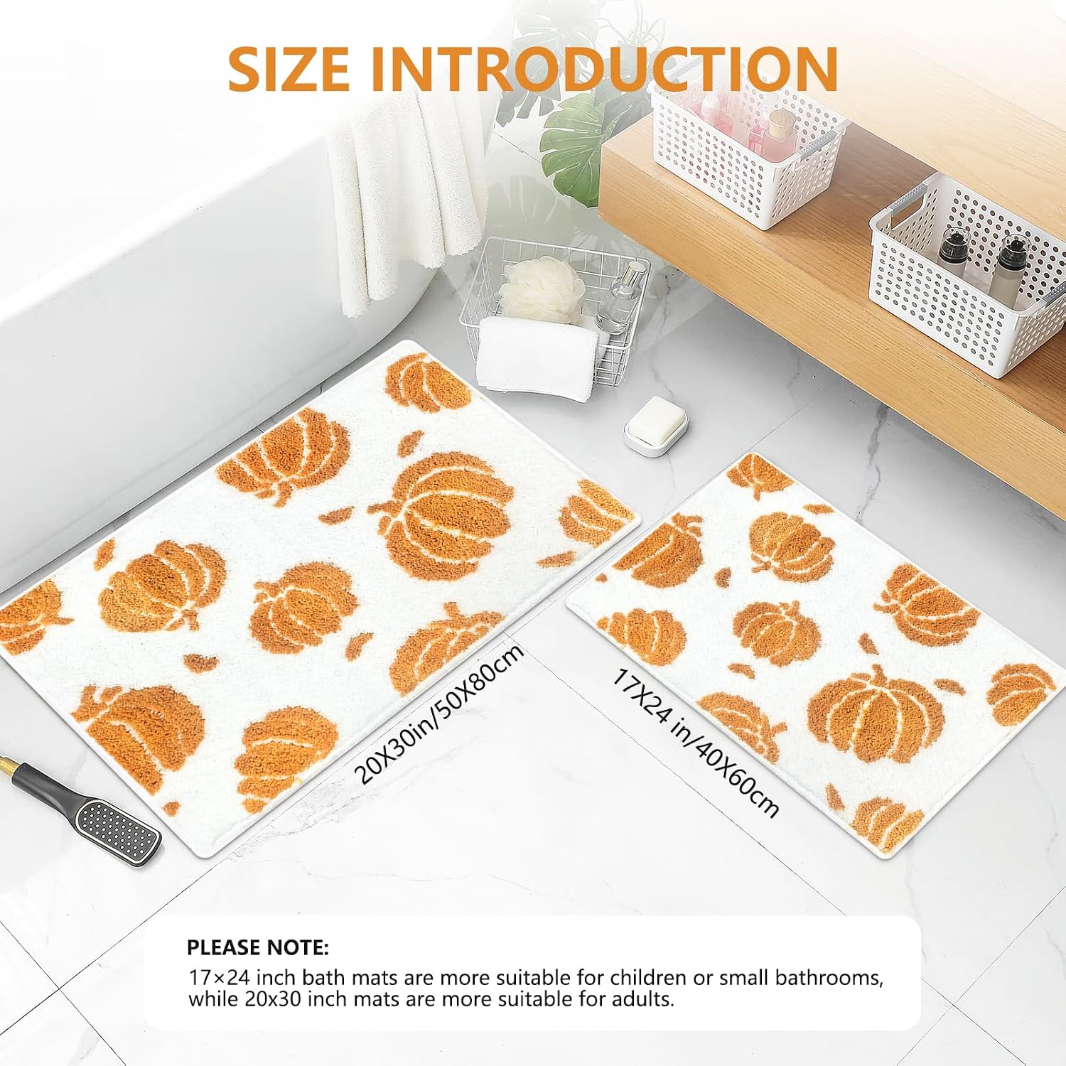APROPHIC Fall Pumpkin Bath Mats
