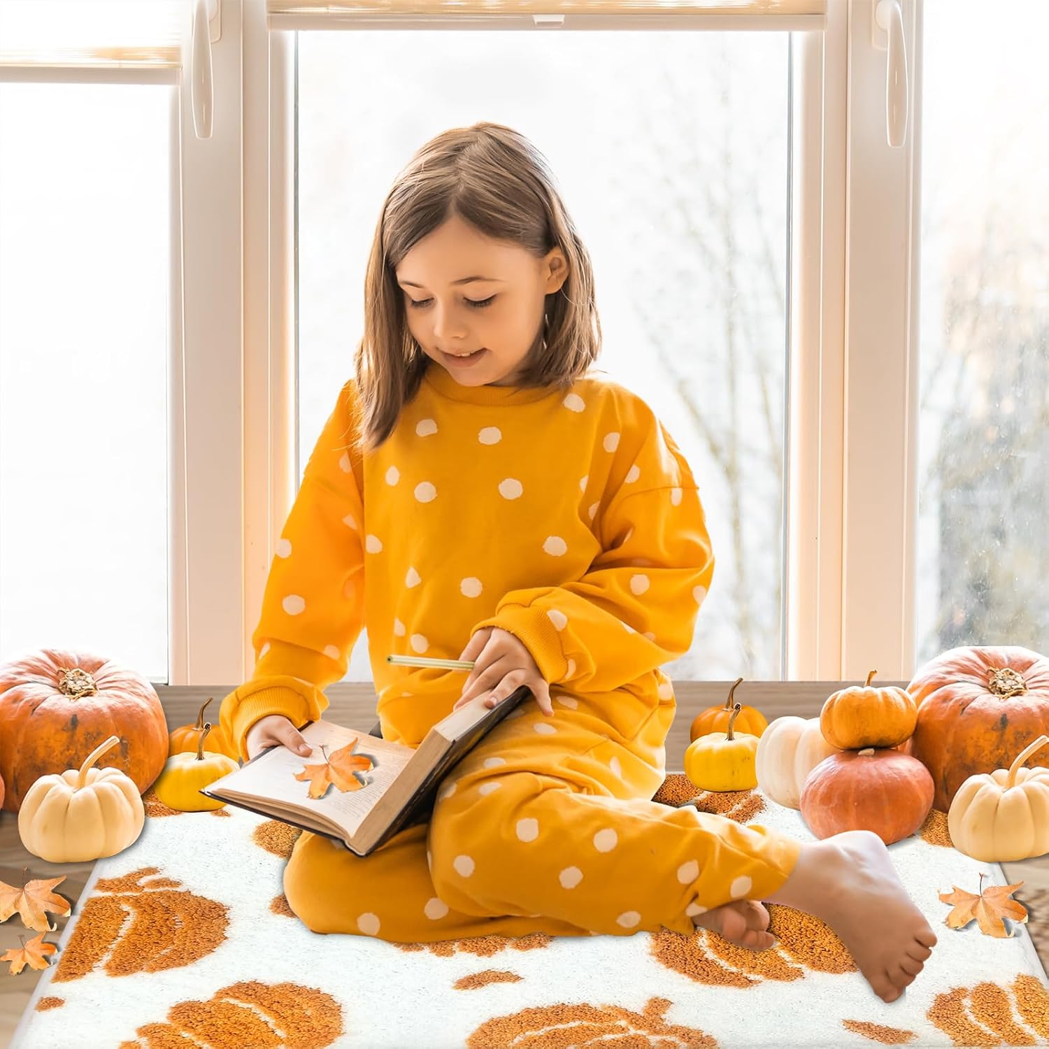 APROPHIC Fall Pumpkin Bath Mats