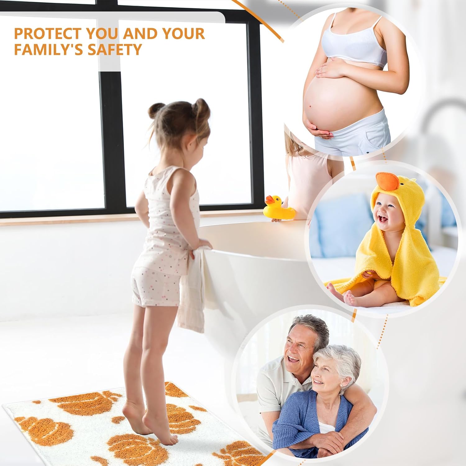 APROPHIC Fall Pumpkin Bath Mats