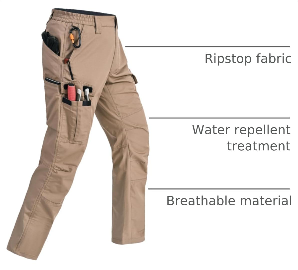 Mens Cargo Pants Ripstop Breathable