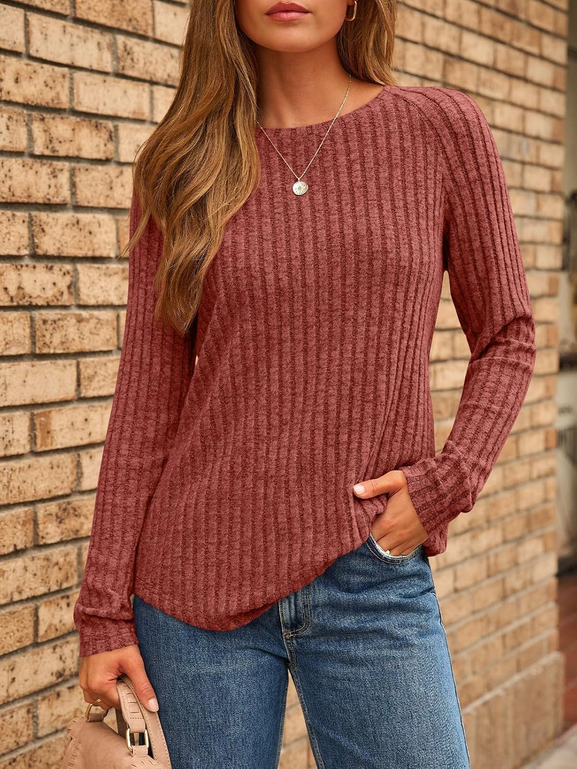 AUTOMET Womens Long Sleeve Tops Fall Fashion Casual Tunic - Image 2