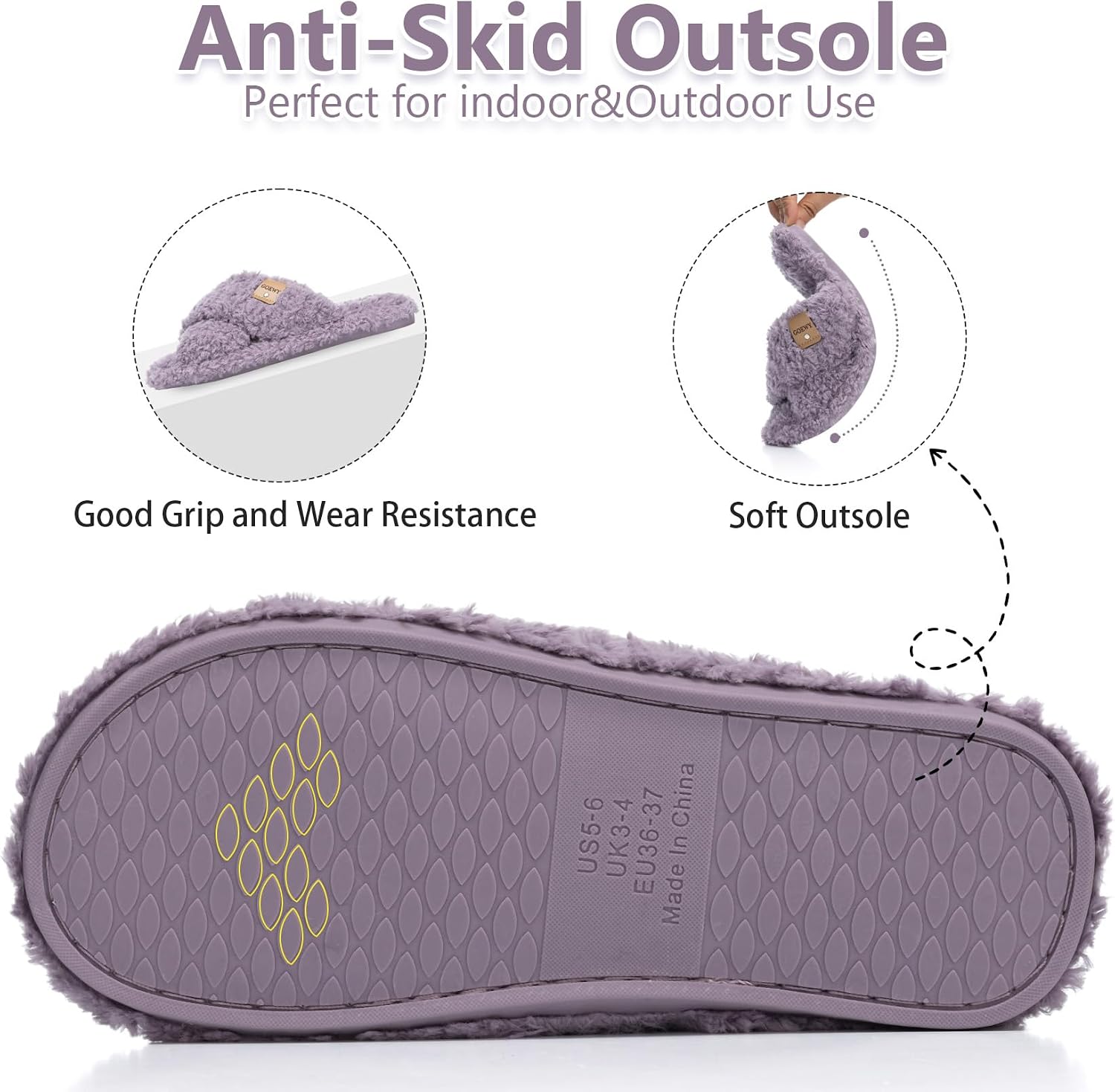 GOEWY Fuzzy Open Toe Slippers