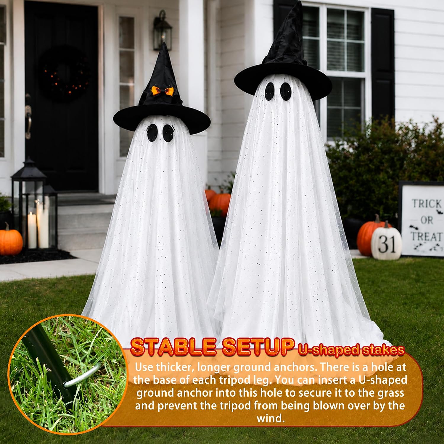 2Packs Halloween Decorations Outdoor,Halloweens Party