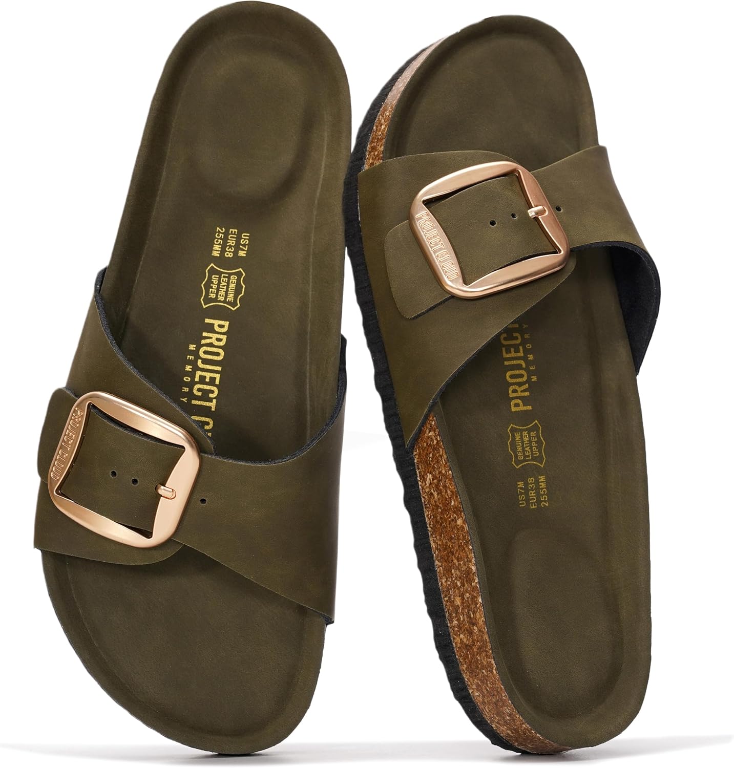 Project Cloud 100% Genuine Leather Sandals Women Comfortable Womens Slides