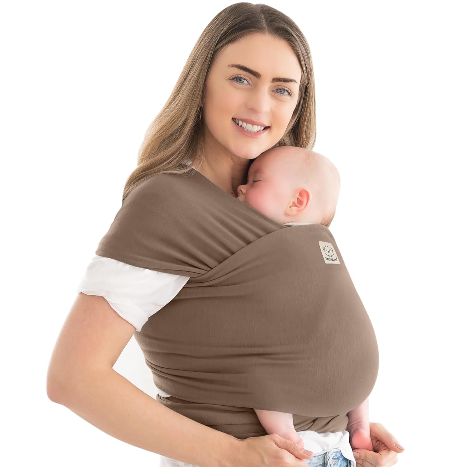 KeaBabies Baby Wrap Carrier, All in 1 Original Baby Carrier (Saddle Brown)