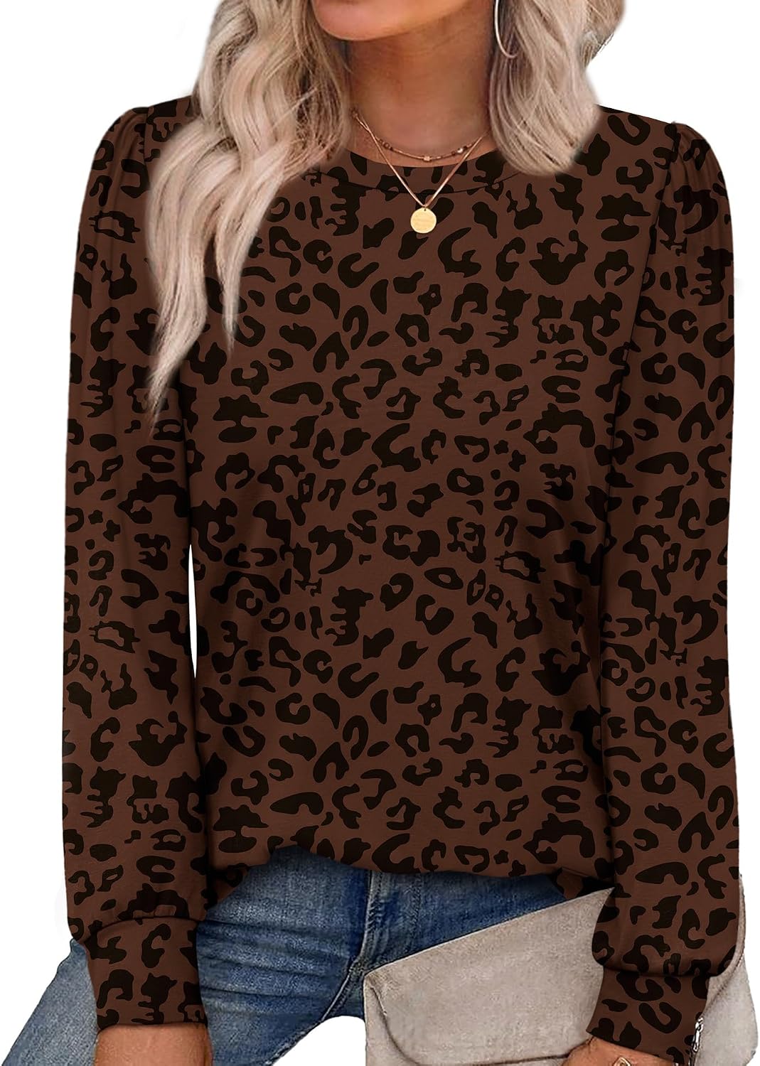 Alaroo Womens Long Sleeve Shirts 2026 Fall Tunic Tops Crewneck Blouses Print