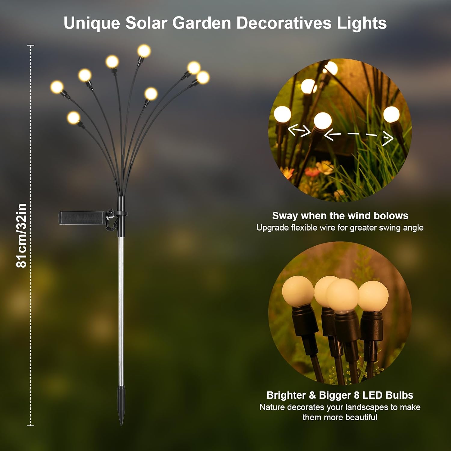 ASMAD Solar Lights Outdoor,Solar Garden