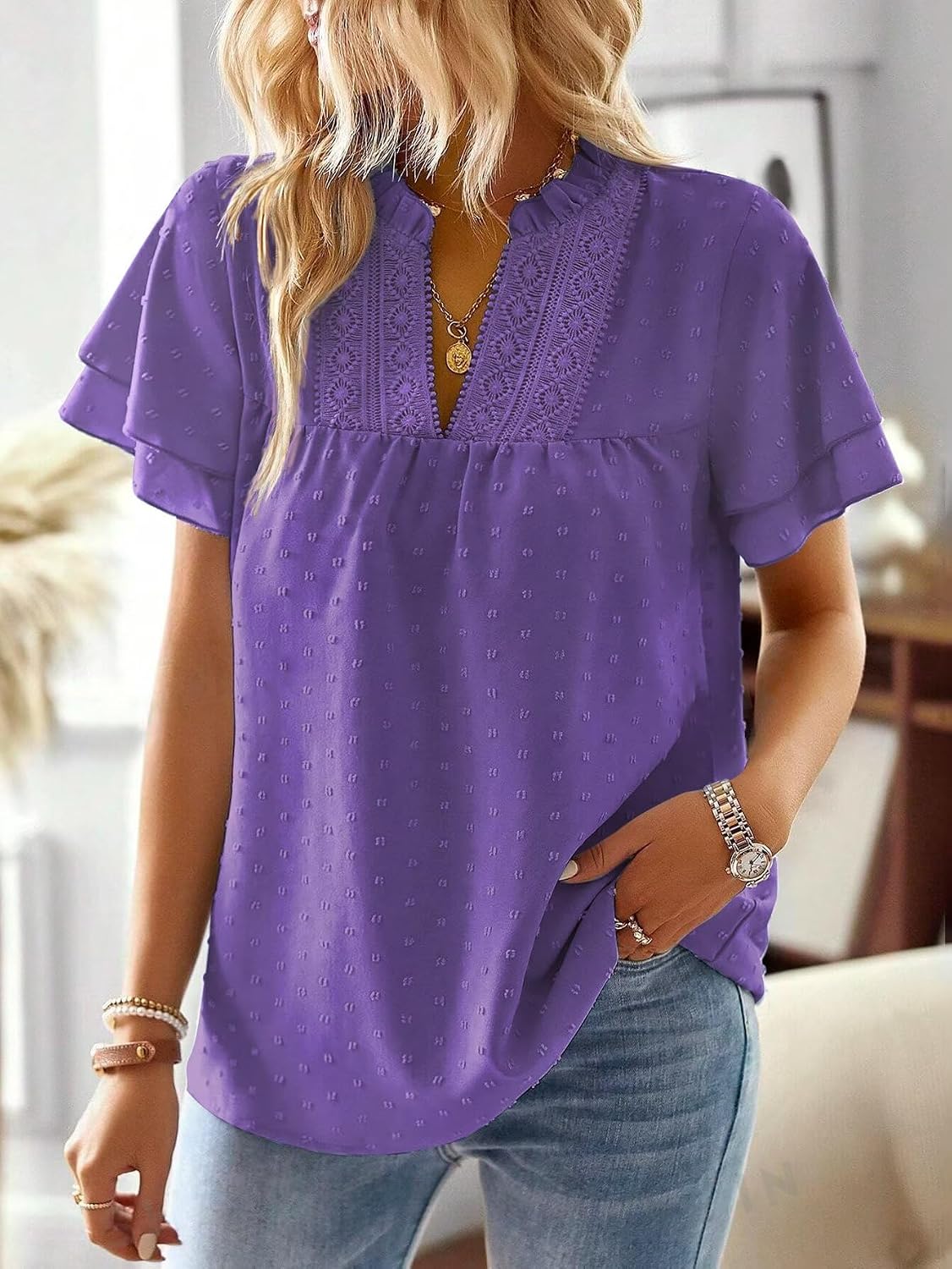 Falechay Womens Tops Boho Flowy