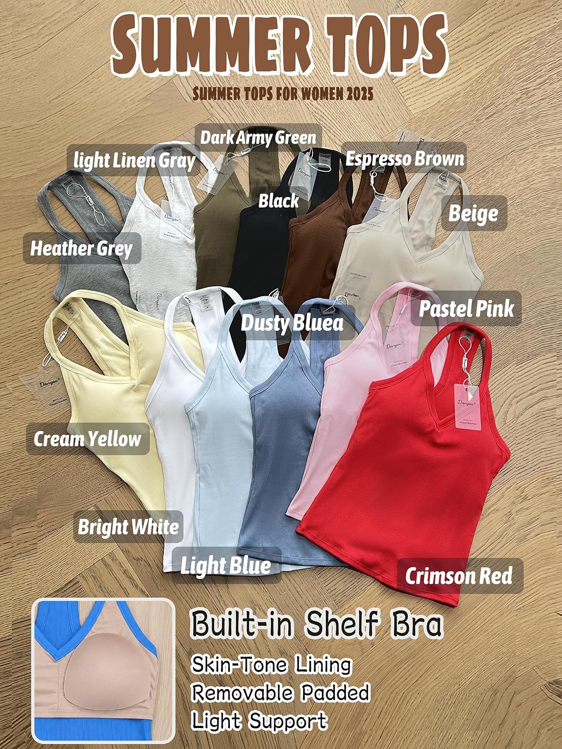 Danysu V Neck Cotton Tank