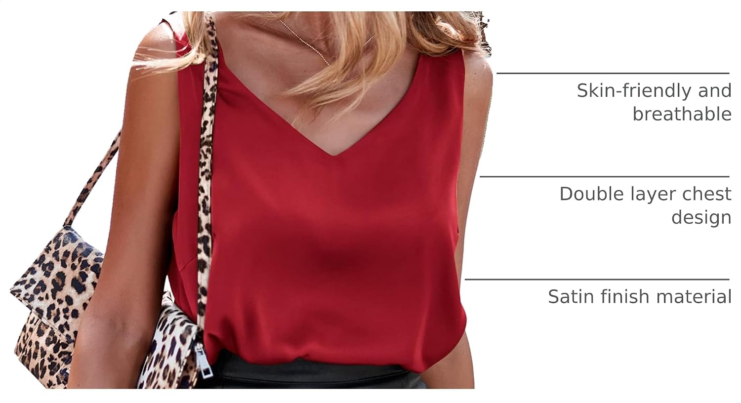 Ekouaer Womens Satin Tank Tops
