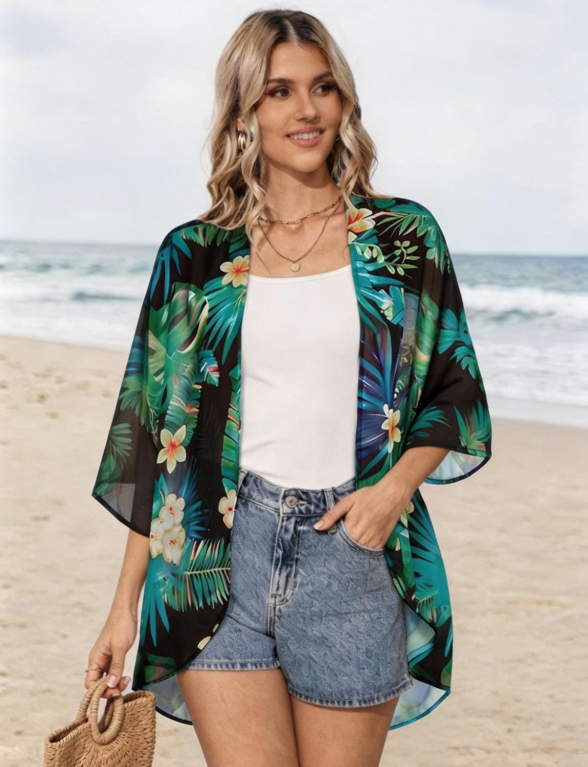 CHICGAL Womens Floral Kimono Cardigan