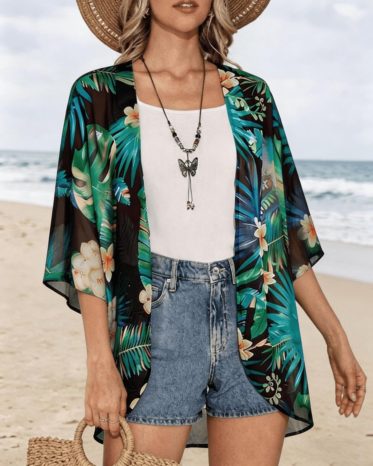 CHICGAL Womens Floral Kimono Cardigan