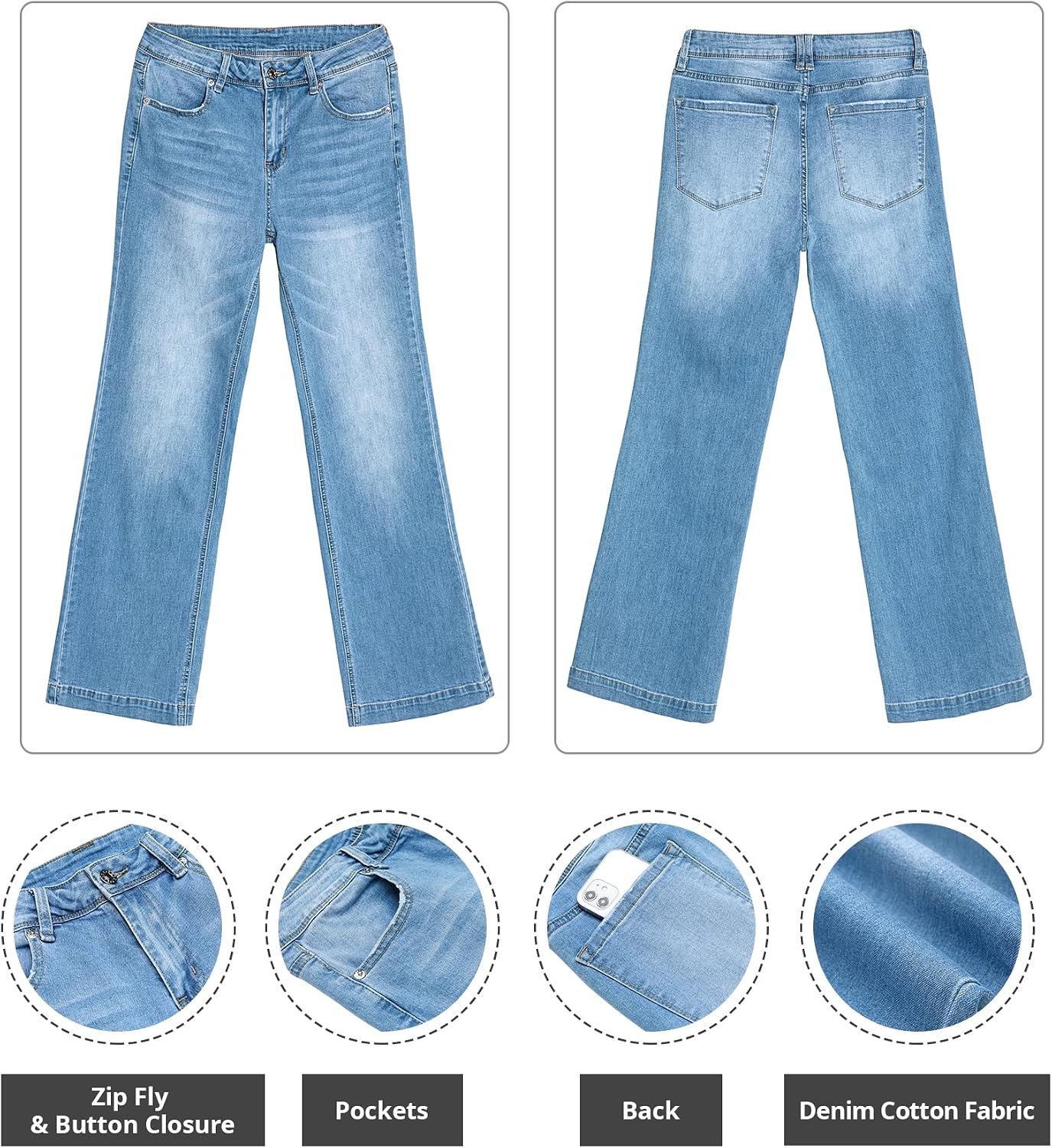GRAPENT Flare Jeans for Women