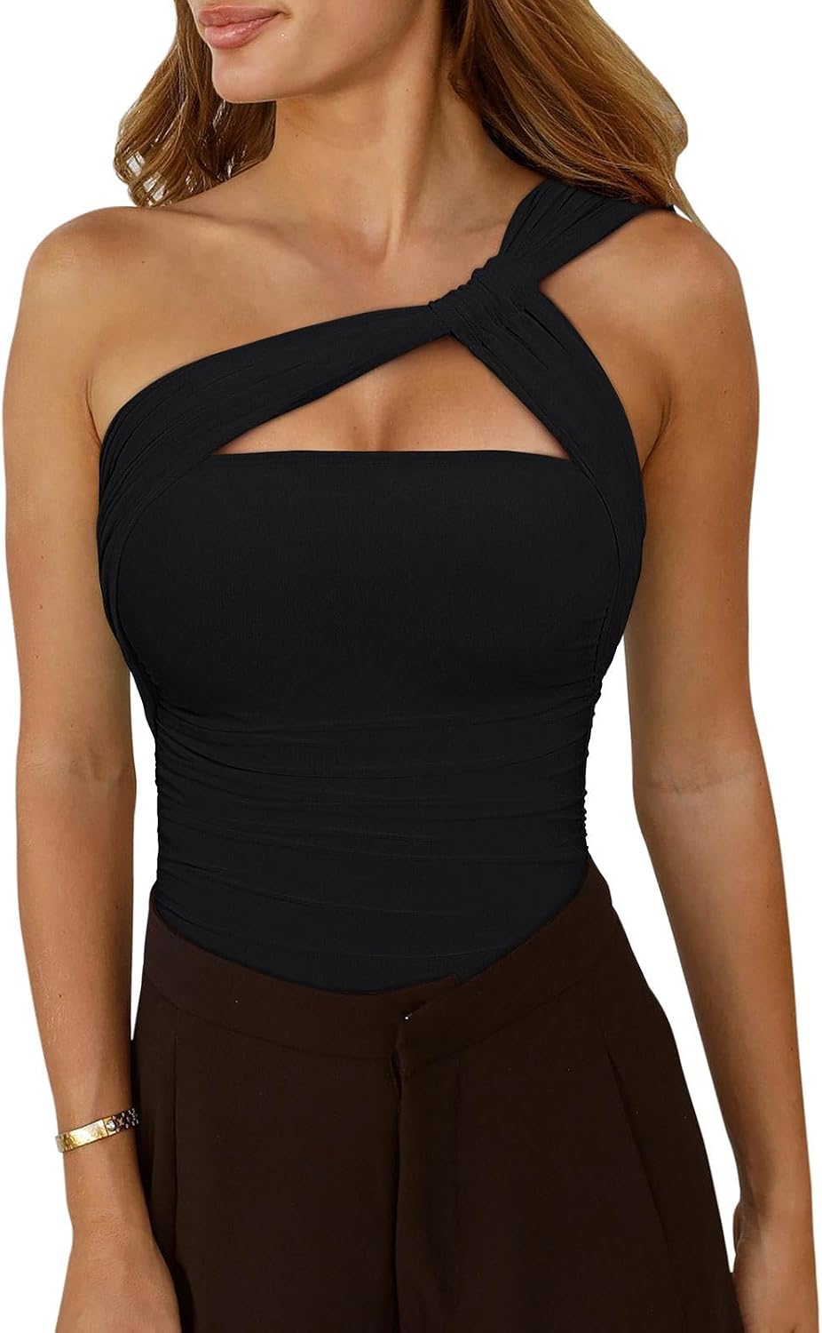 REORIA Womens Sexy One Shoulder