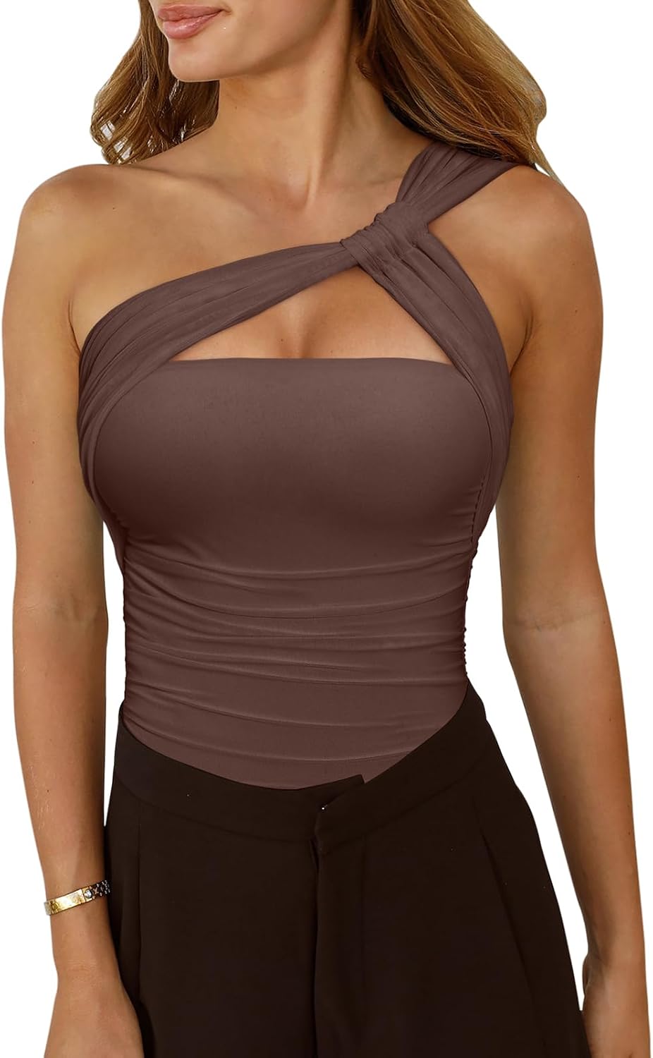 REORIA Womens Sexy One Shoulder