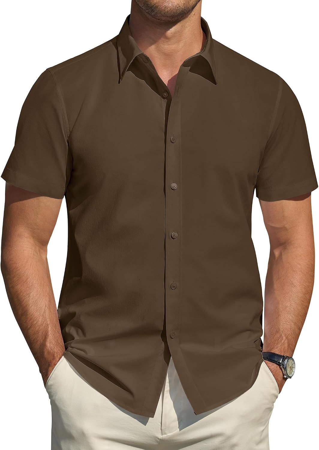 J.VER Men's Short Sleeve Dress