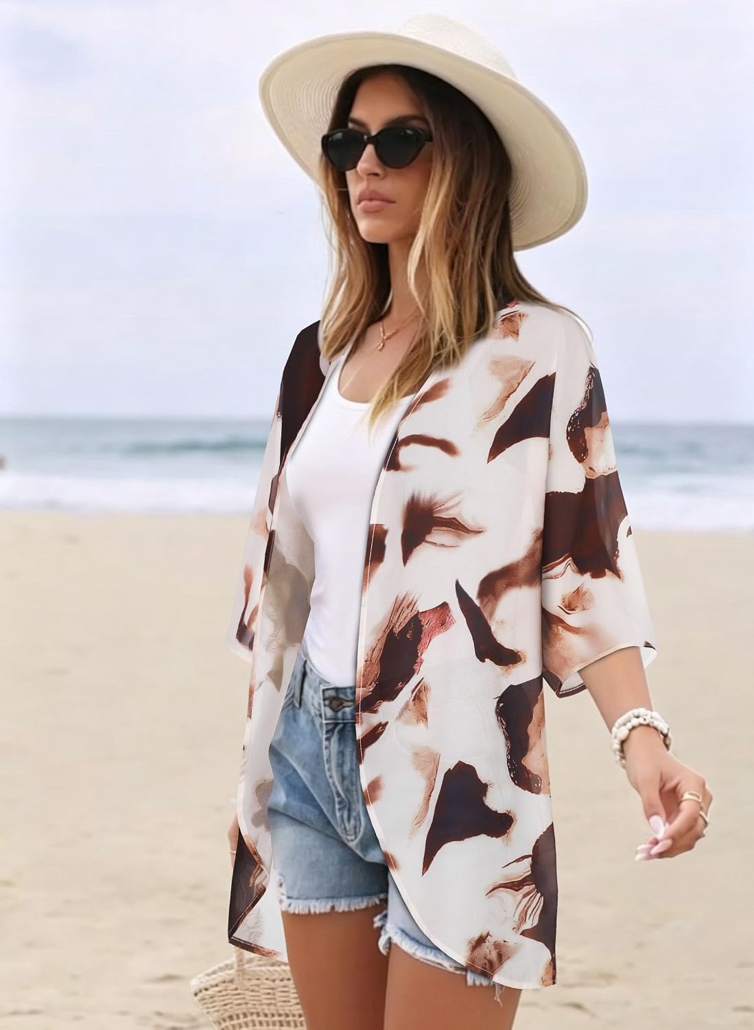 CHICGAL Womens Floral Kimono Cardigan