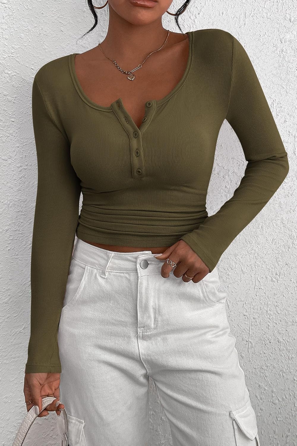 PRETTYGARDEN Women's Fall Long Sleeve Henley T Shirts - Image 3