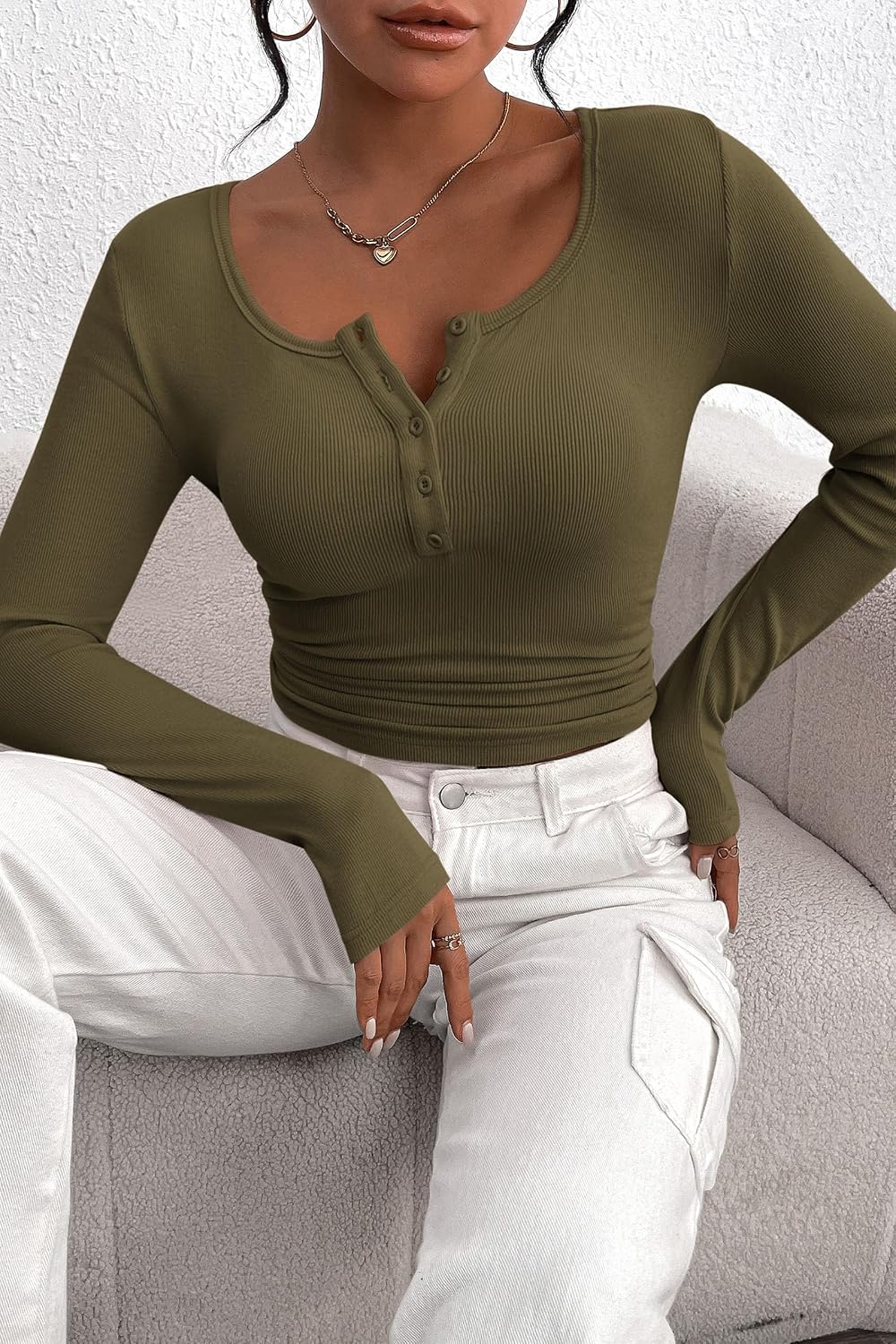 PRETTYGARDEN Women's Fall Long Sleeve Henley T Shirts - Image 8