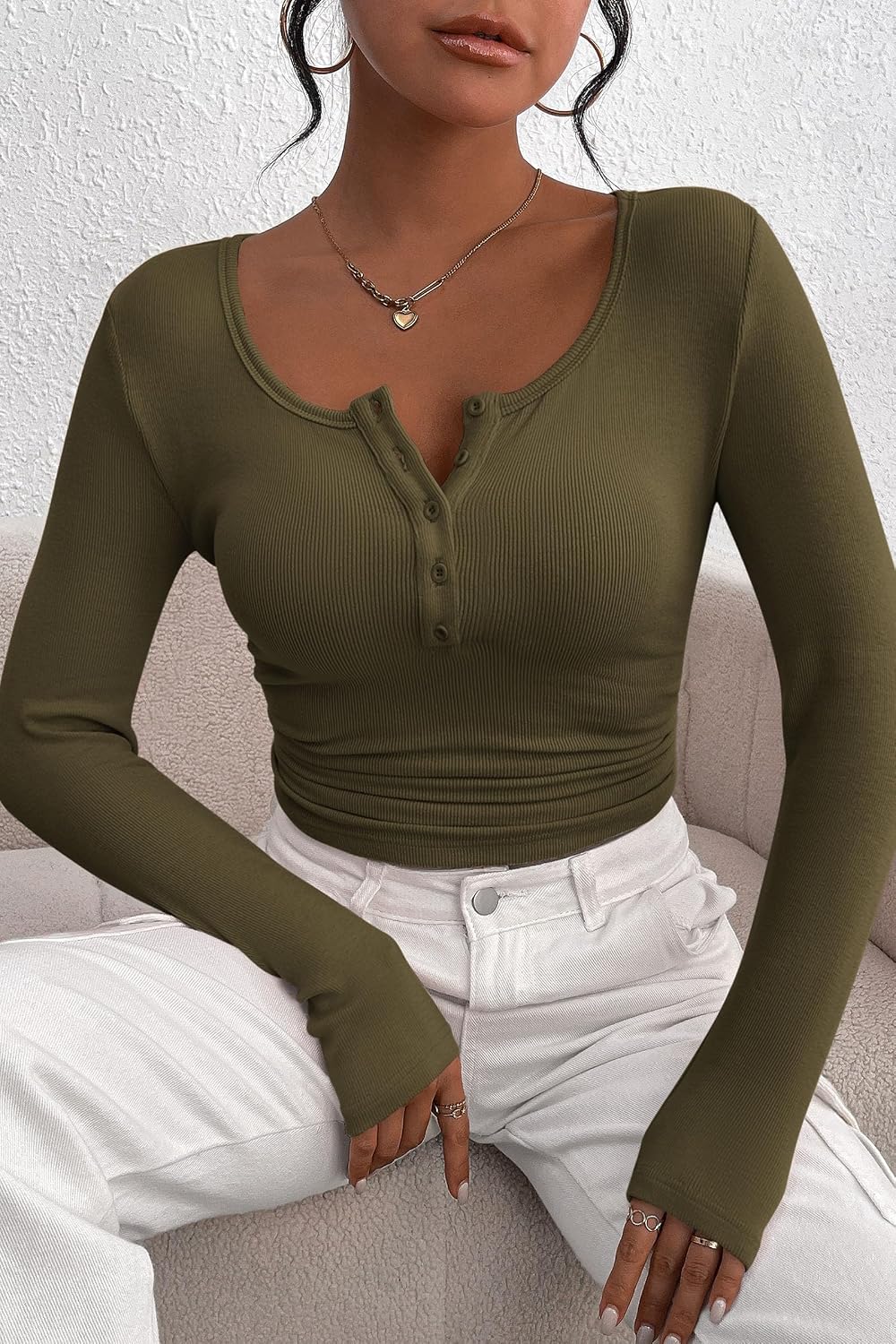 PRETTYGARDEN Women's Fall Long Sleeve Henley T Shirts - Image 9