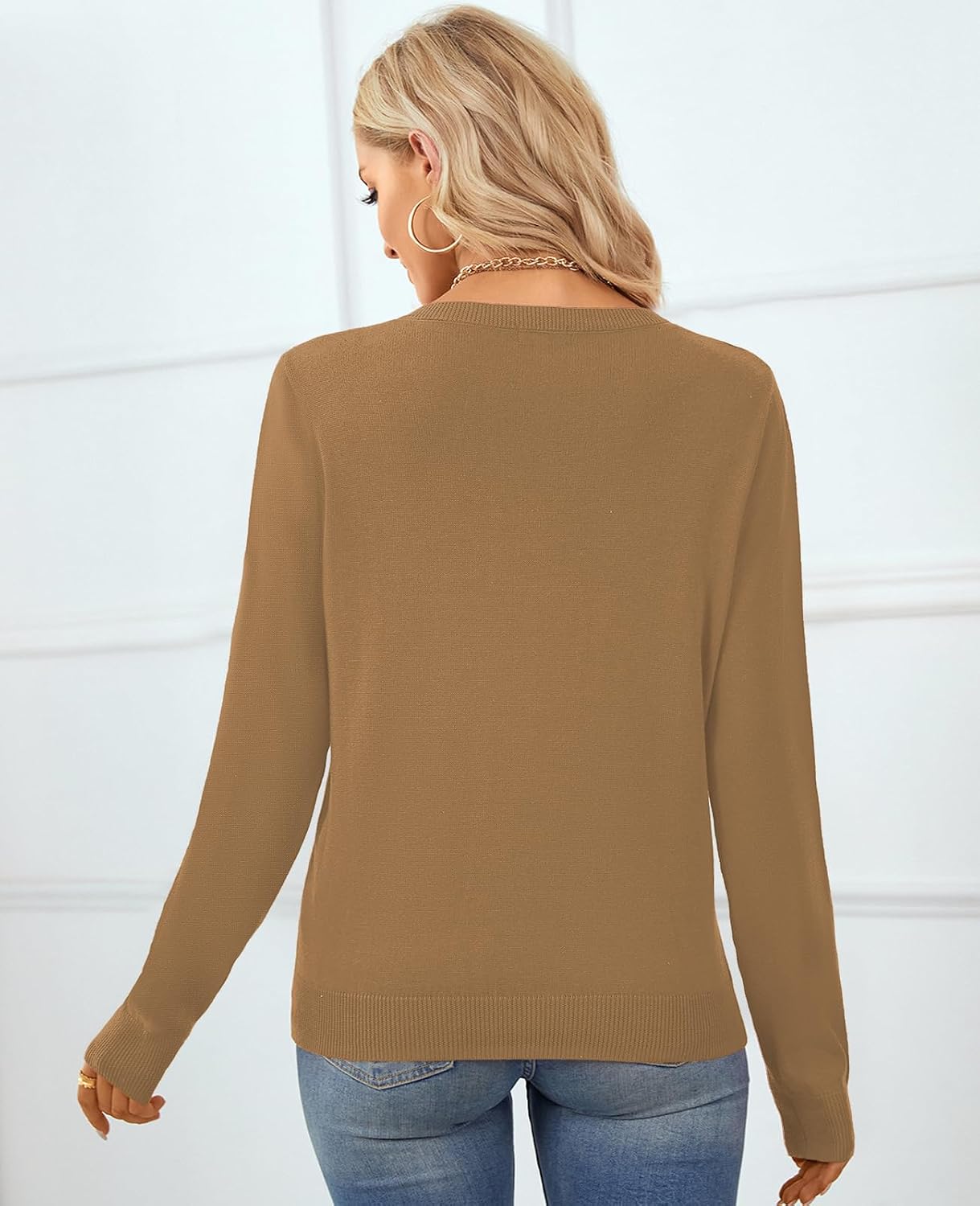 QUALFORT Women's 100% Cotton Sweater