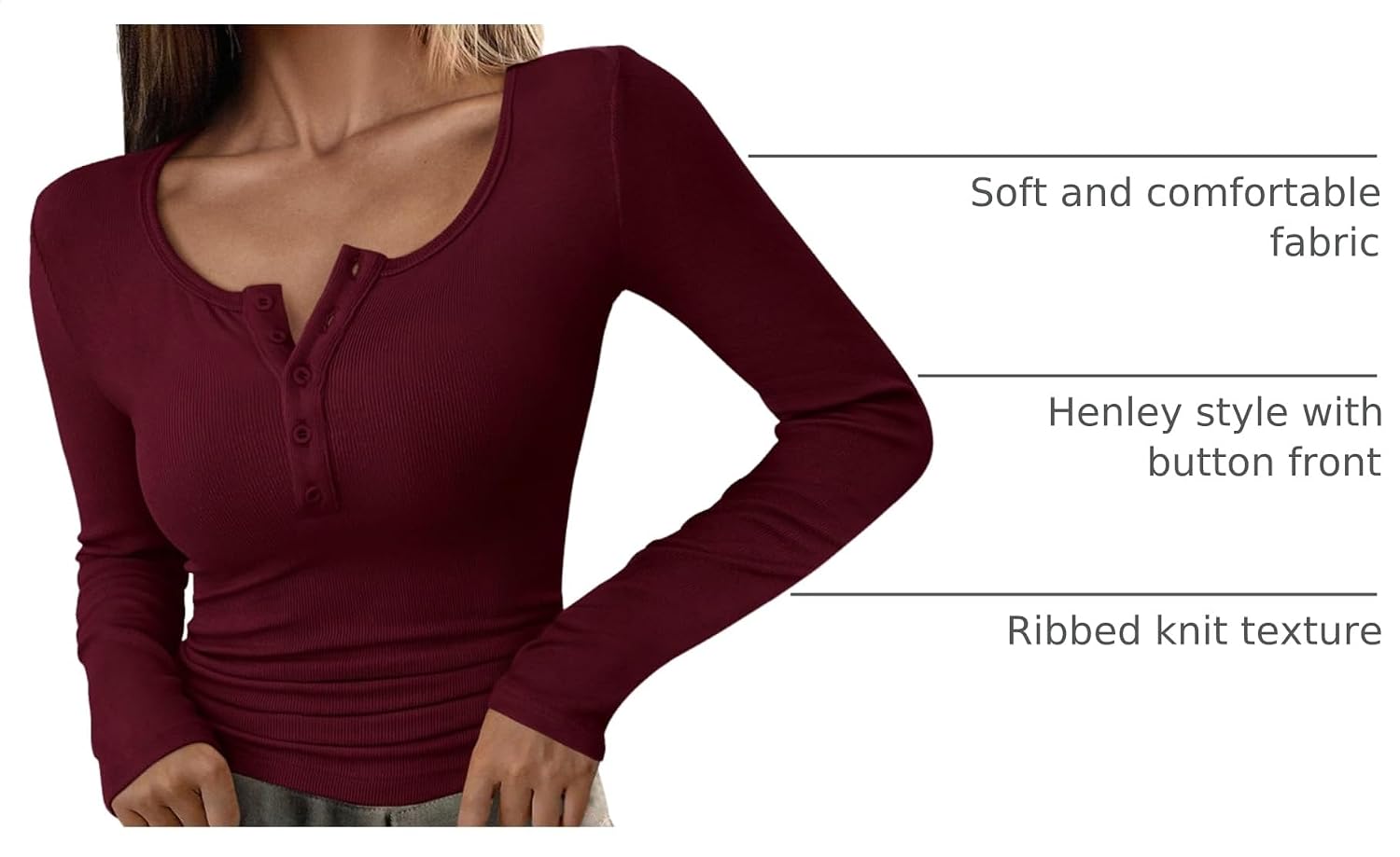 PRETTYGARDEN Women's Fall Long Sleeve Henley T Shirts - Image 4