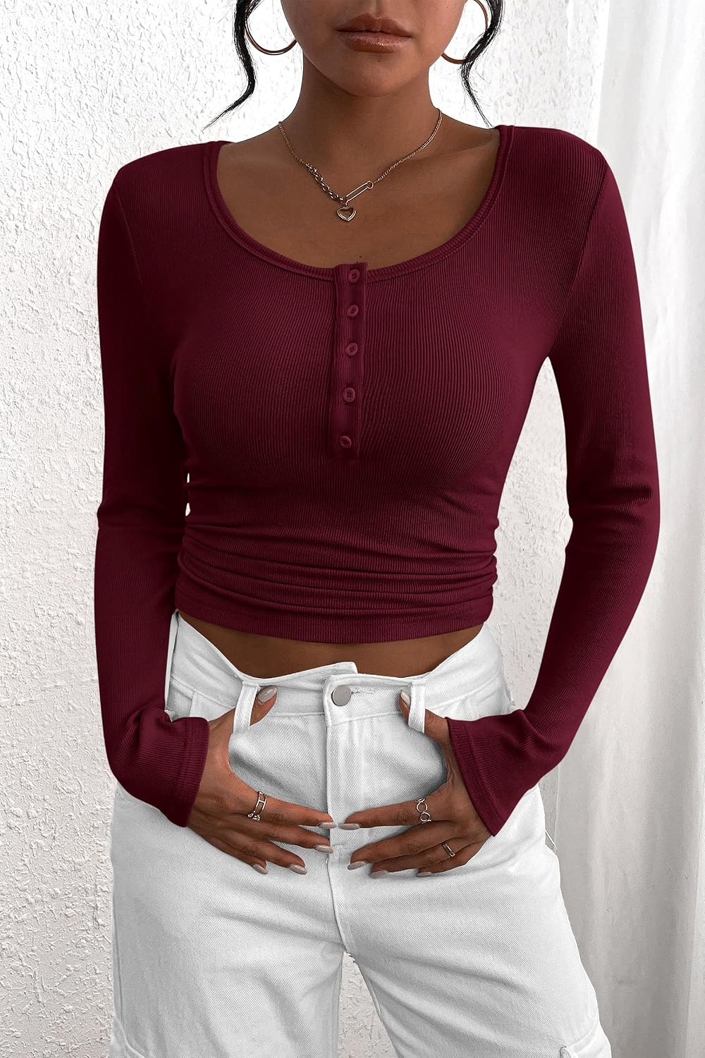 PRETTYGARDEN Women's Fall Long Sleeve Henley T Shirts - Image 5