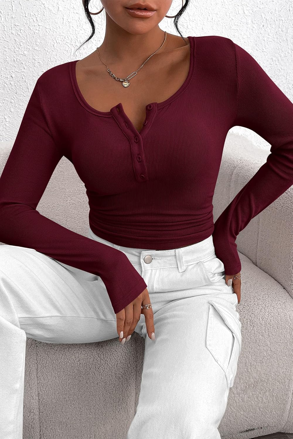 PRETTYGARDEN Women's Fall Long Sleeve Henley T Shirts - Image 7