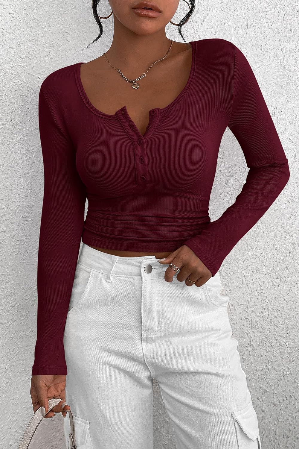 PRETTYGARDEN Women's Fall Long Sleeve Henley T Shirts - Image 9