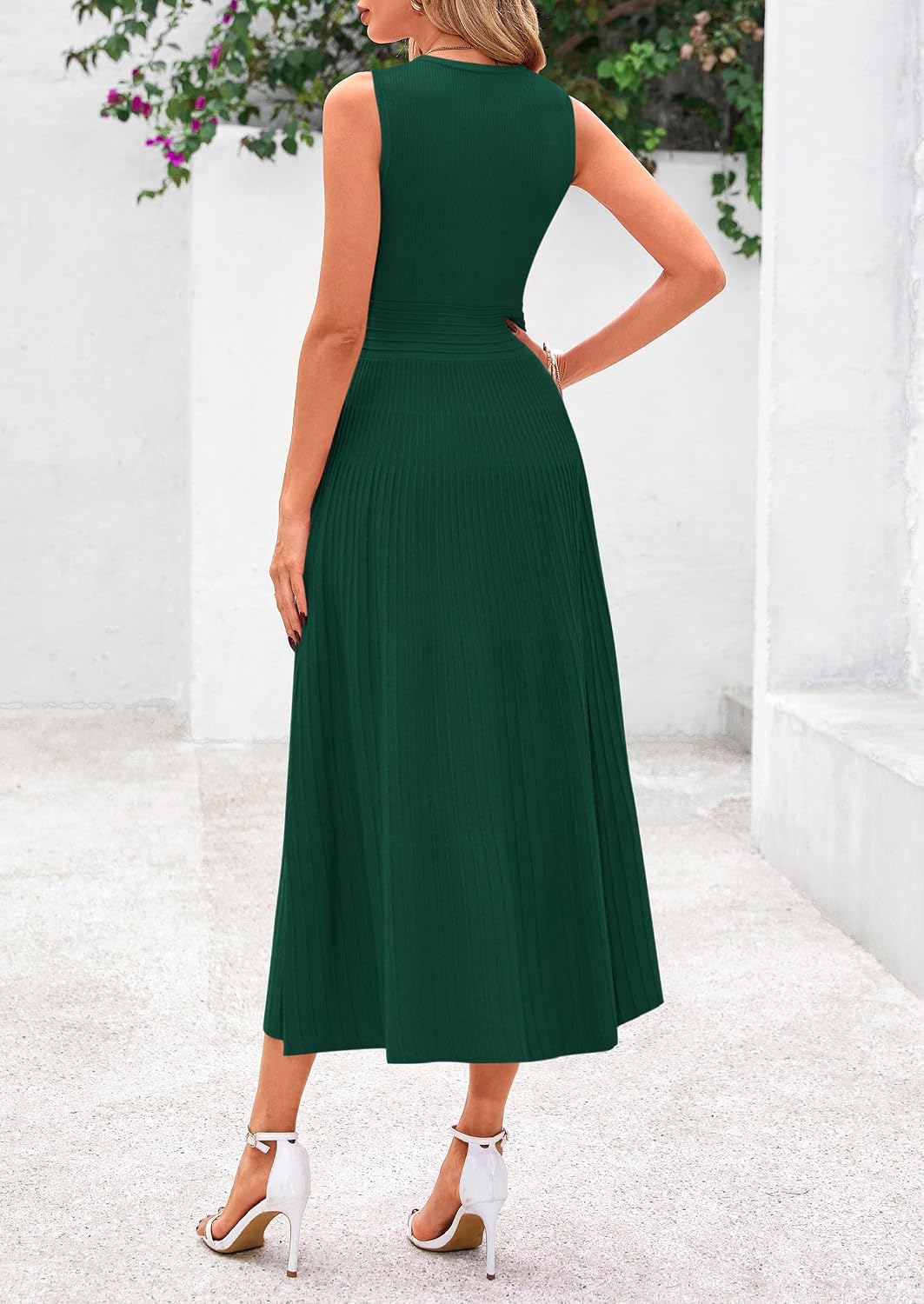 PRETTYGARDEN Women's Summer Pleated Midi Work Dress - Image 2
