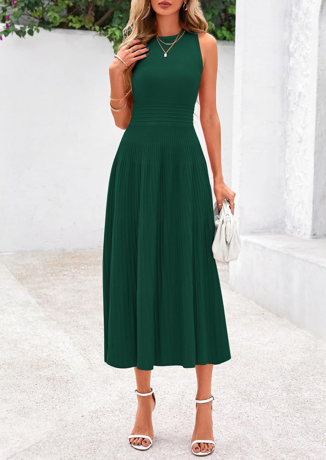 PRETTYGARDEN Women's Summer Pleated Midi Work Dress - Image 7