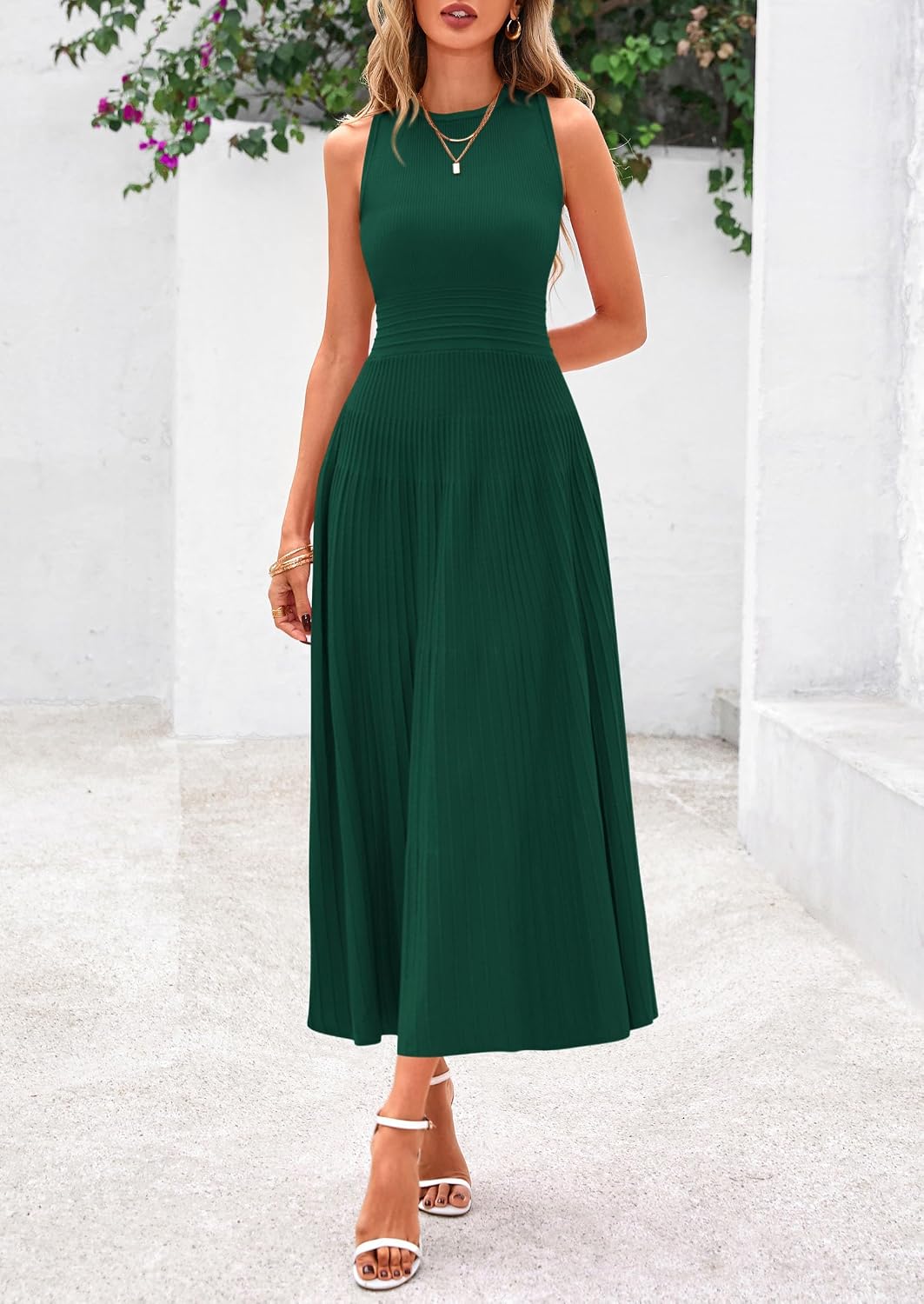PRETTYGARDEN Women's Summer Pleated Midi Work Dress - Image 8