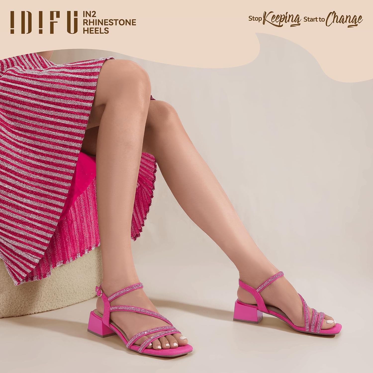 IDIFU IN2 Women's Rhinestone Low