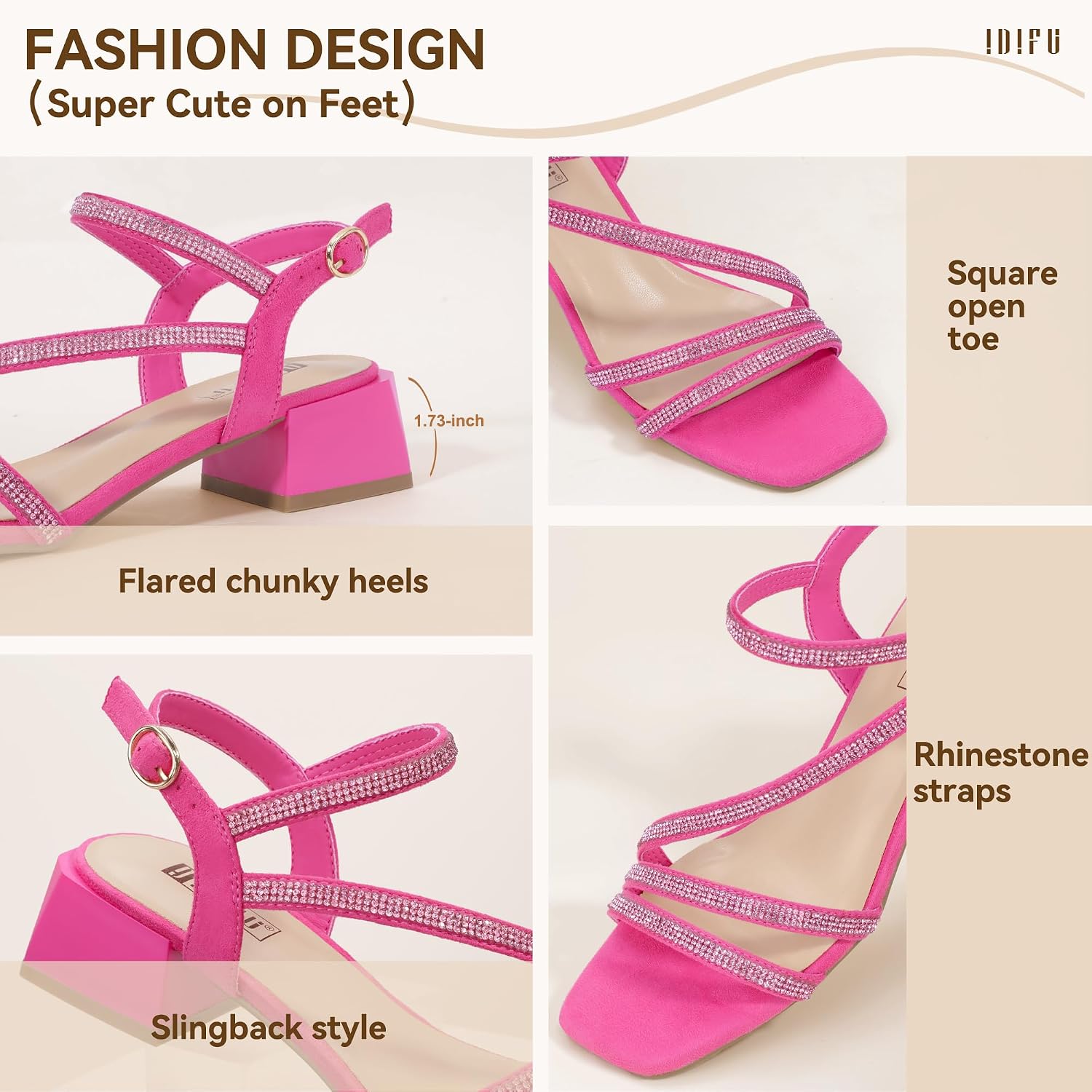 IDIFU IN2 Women's Rhinestone Low
