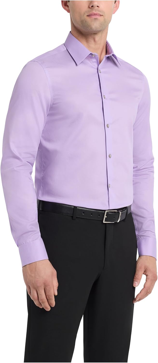 Calvin Klein Men's Dress Shirts Slim Fit Non Iron Solid