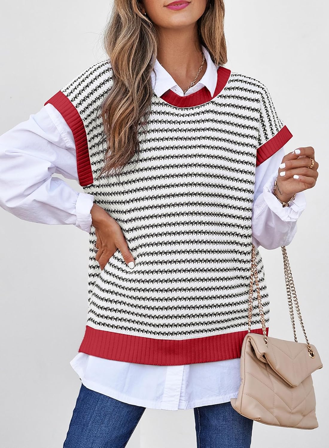 EVALESS Women's Striped Cap Sleeve