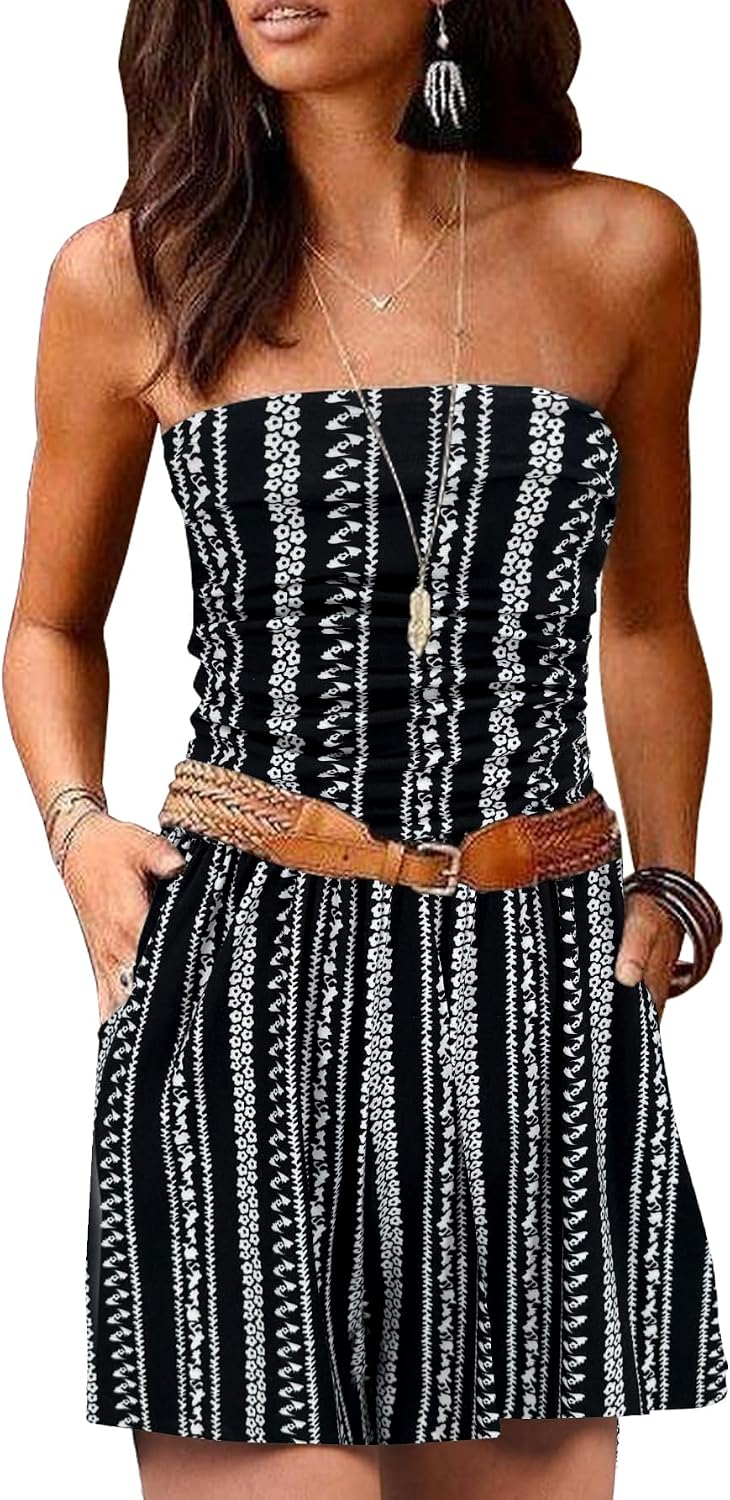 AUXDIO Women Summer Casual Strapless