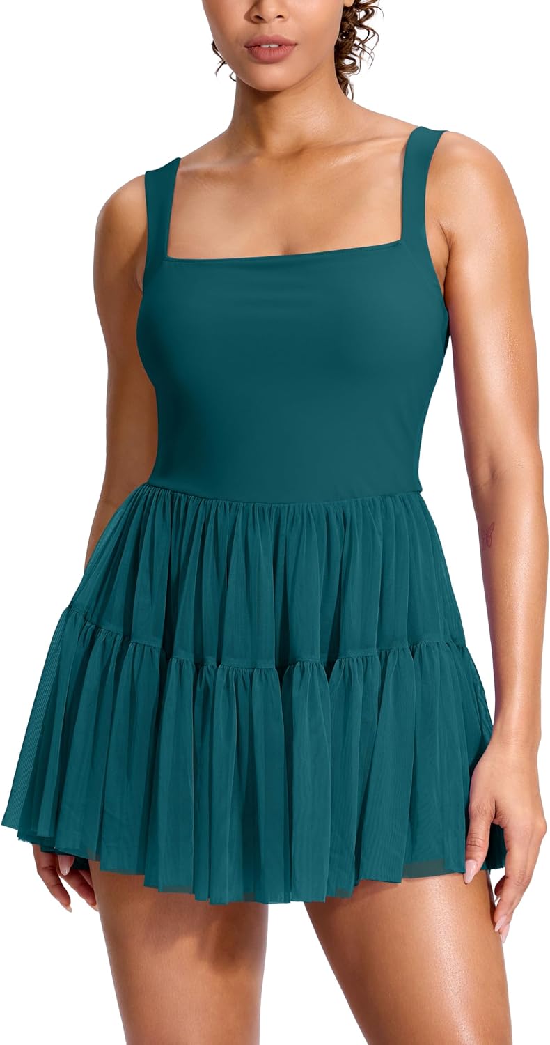 Soothfeel Women's Tennis Dresses with Built-in Shorts & Bra Athletic Dress