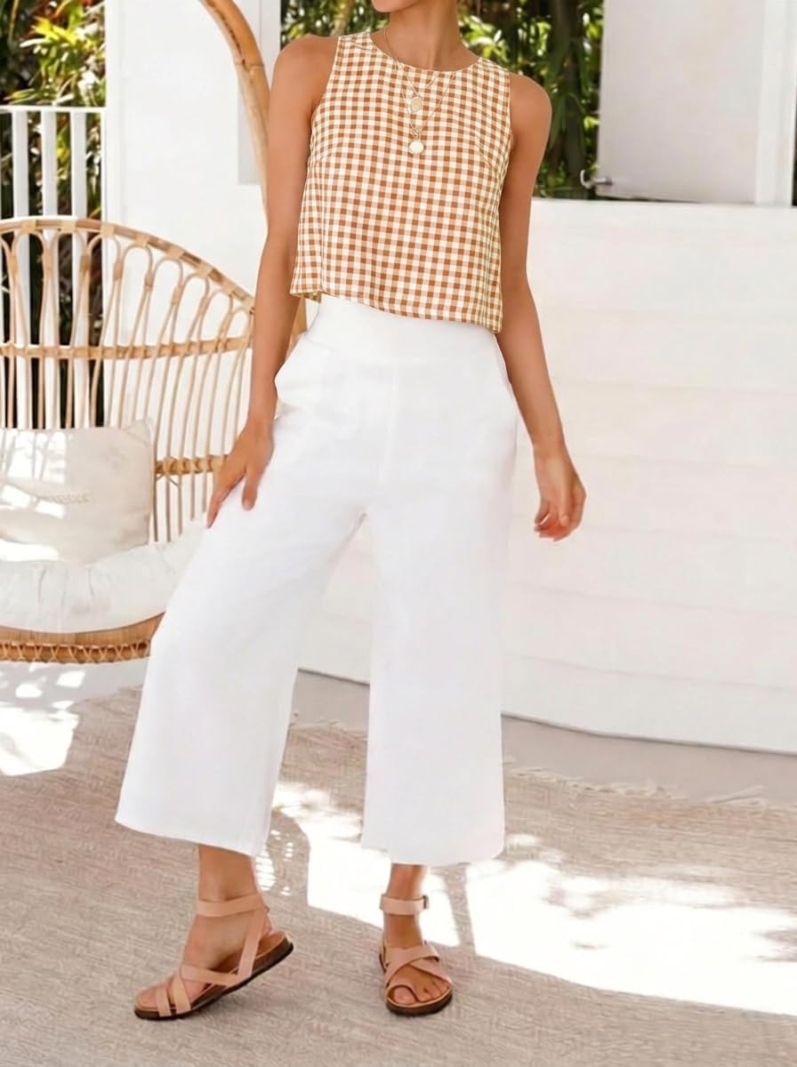 IDEALSANXUN Womens Gingham Top Spring