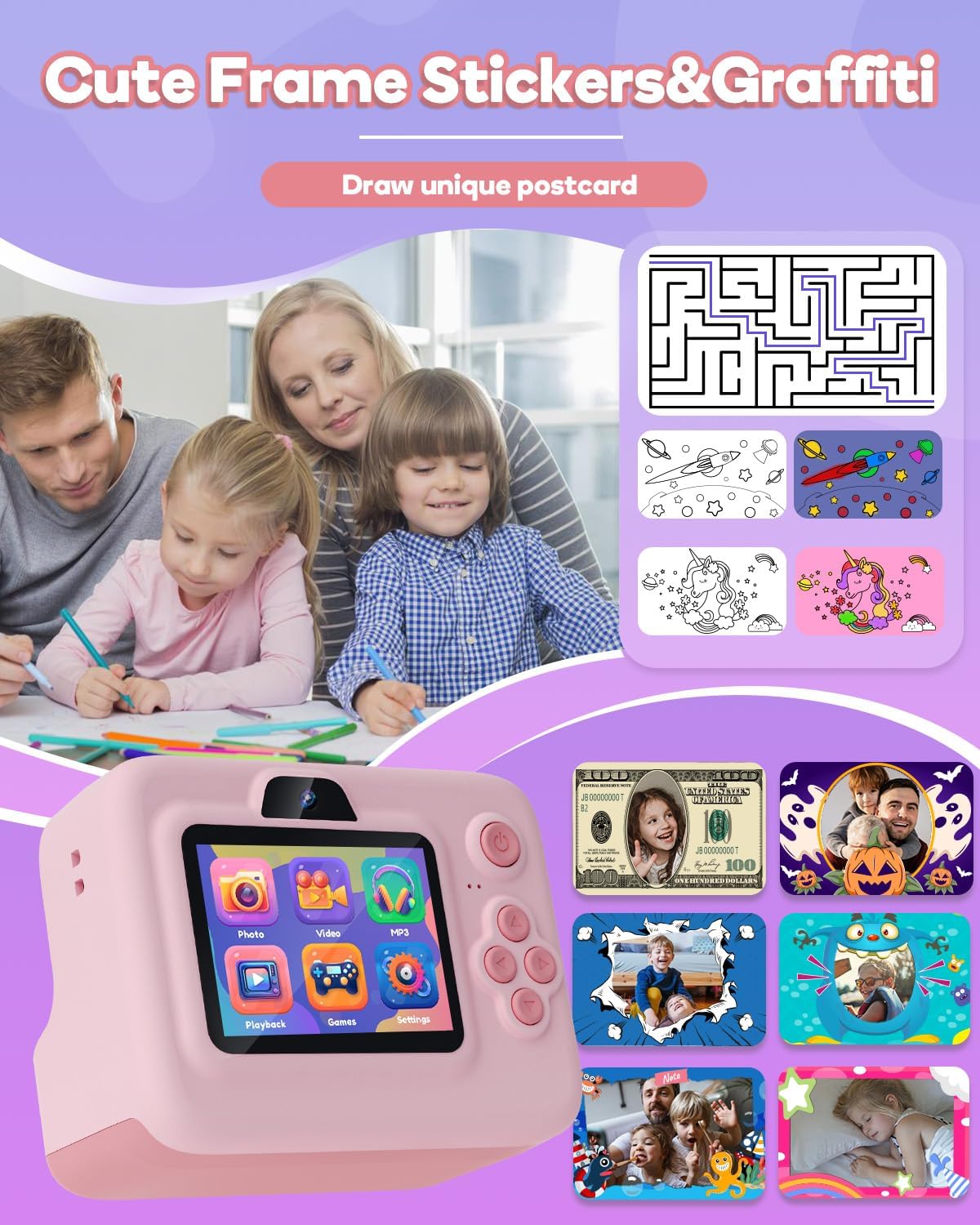 Dylanto Kids Camera Instant Print,1080P