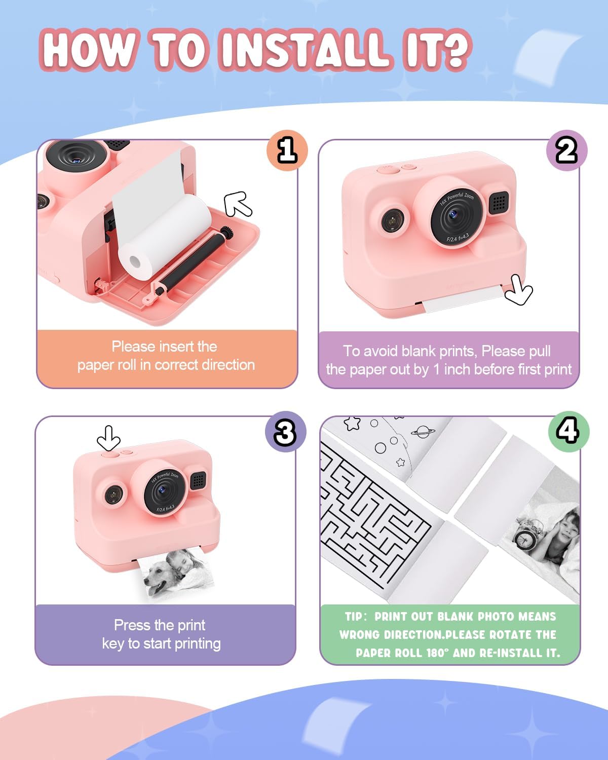 Dylanto Kids Camera Instant Print,1080P