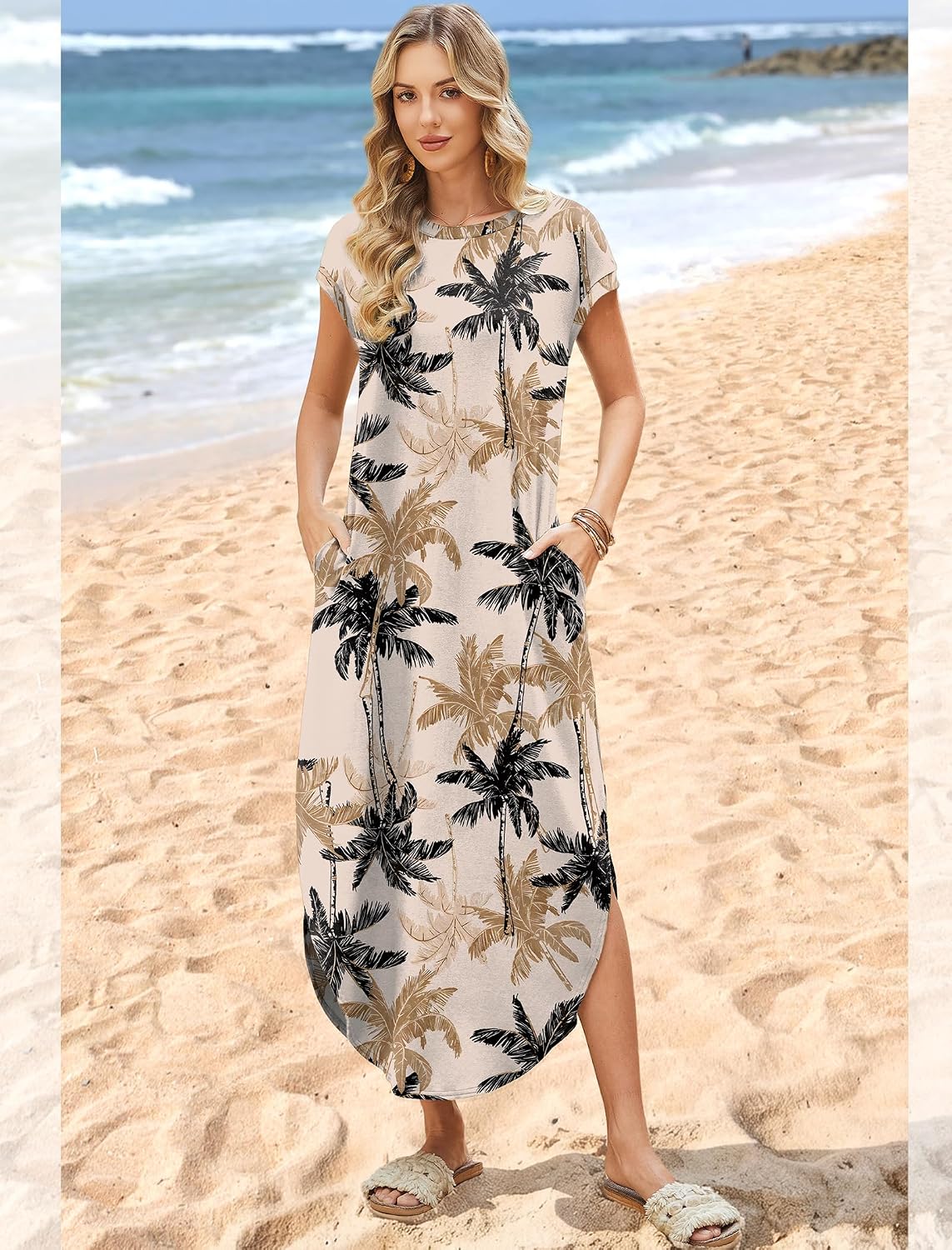 WIHOLL Summer Dresses Cap Sleeve