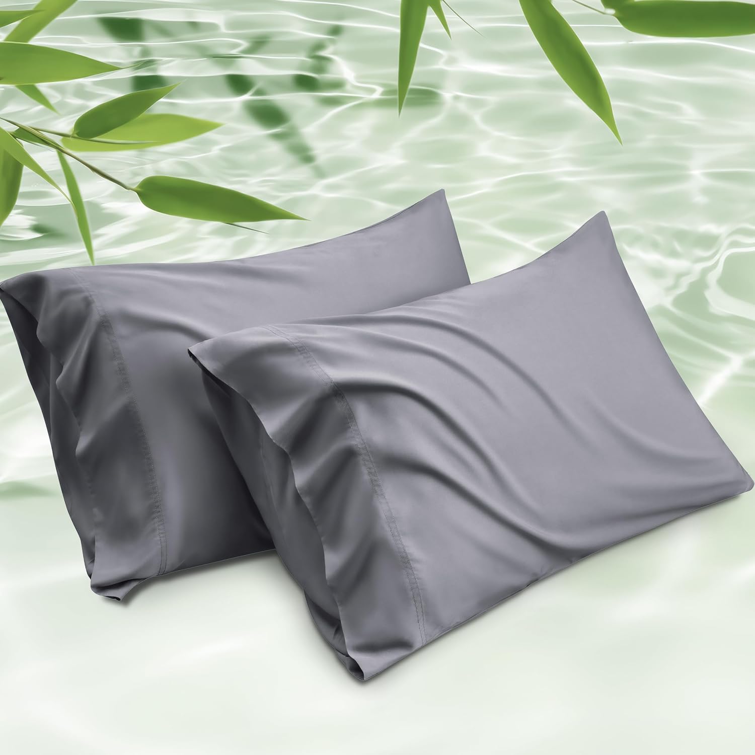 Bedsure King Size Pillow Cases Set of 2, 100% Rayon Derived from Bamboo