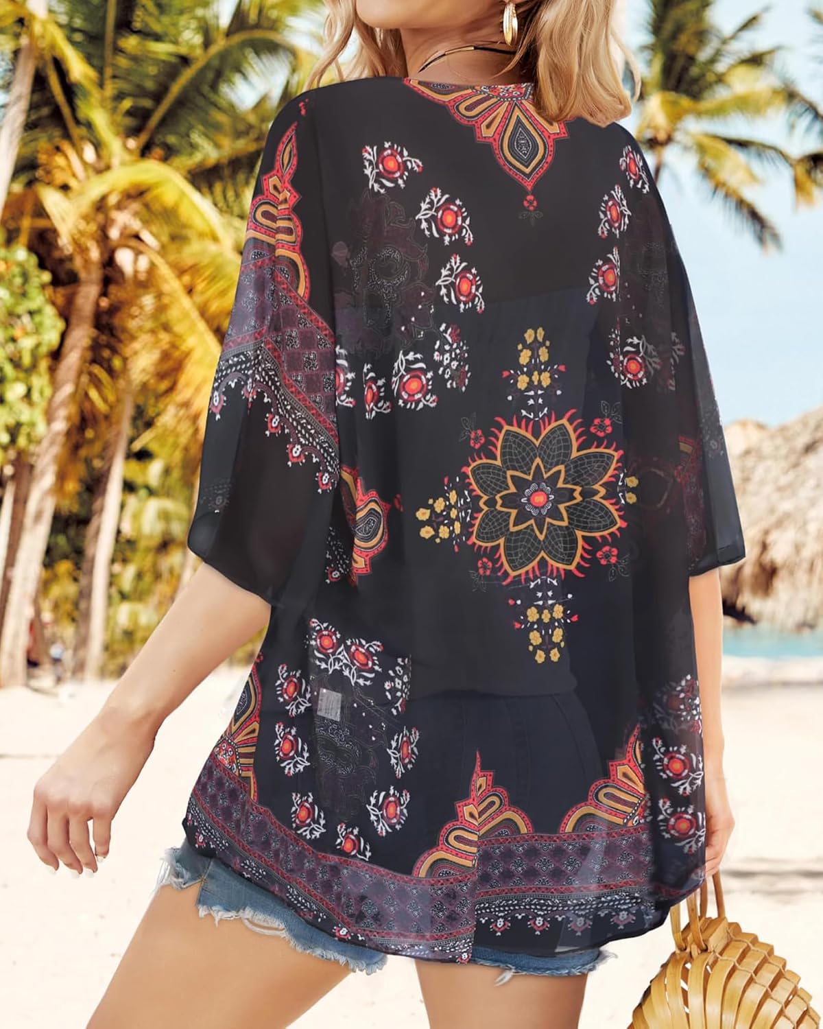 CHICGAL Womens Floral Kimono Cardigan
