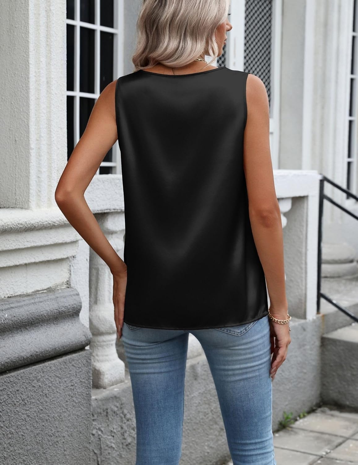 Zeagoo Womens Satin Tank Top