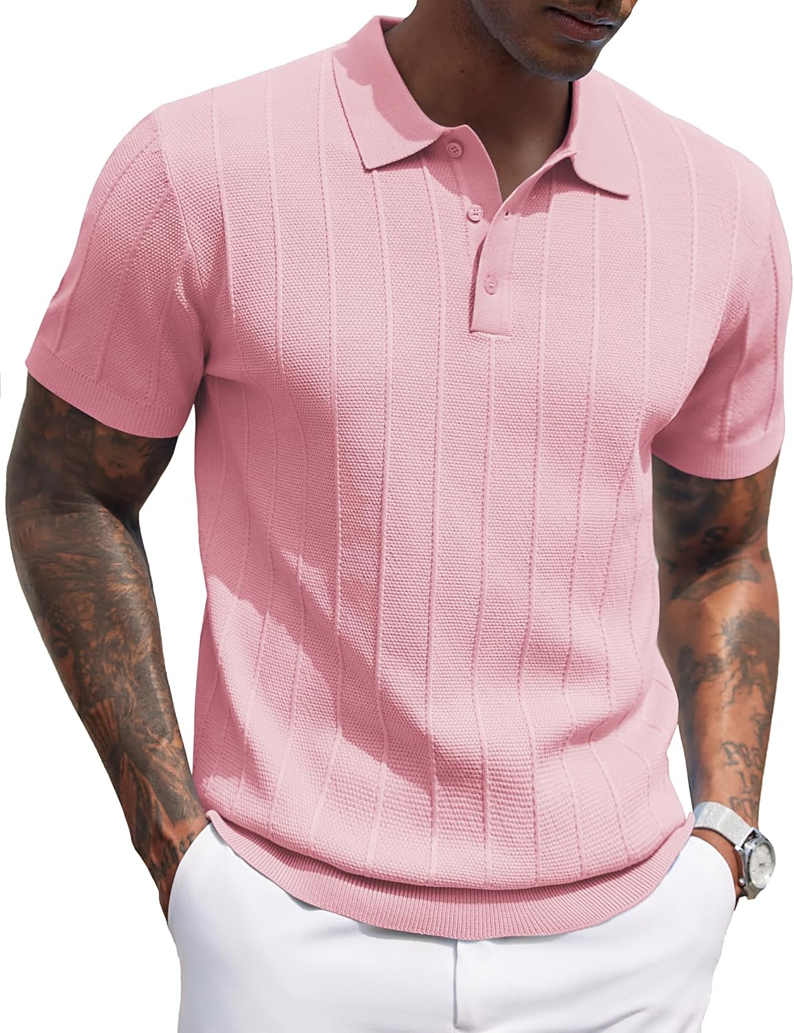 COOFANDY Mens Knit Polo Shirts