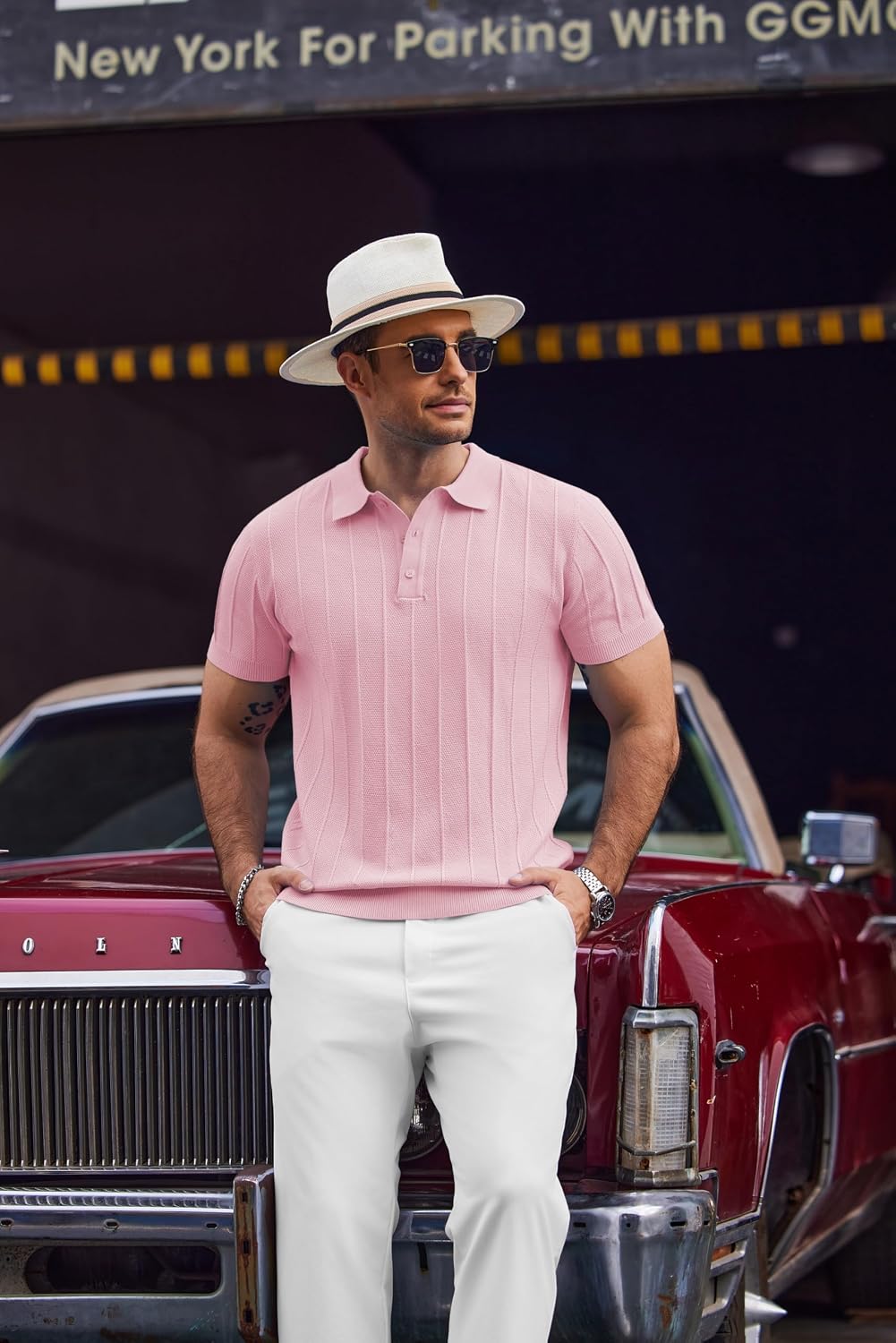 COOFANDY Mens Knit Polo Shirts