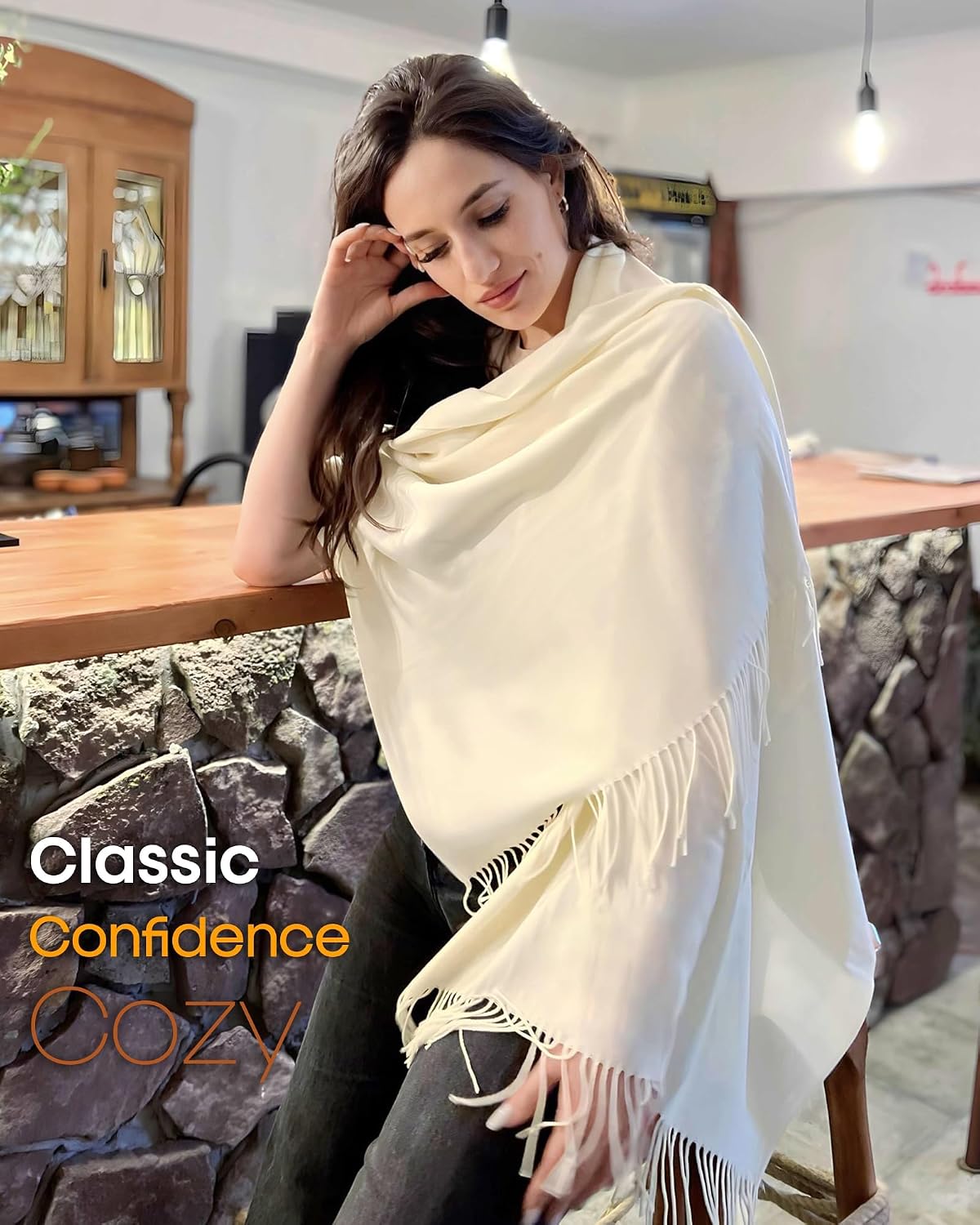 FURTALK Women's Soft Shawl Wrap Scarf for Wedding Travel - Image 3